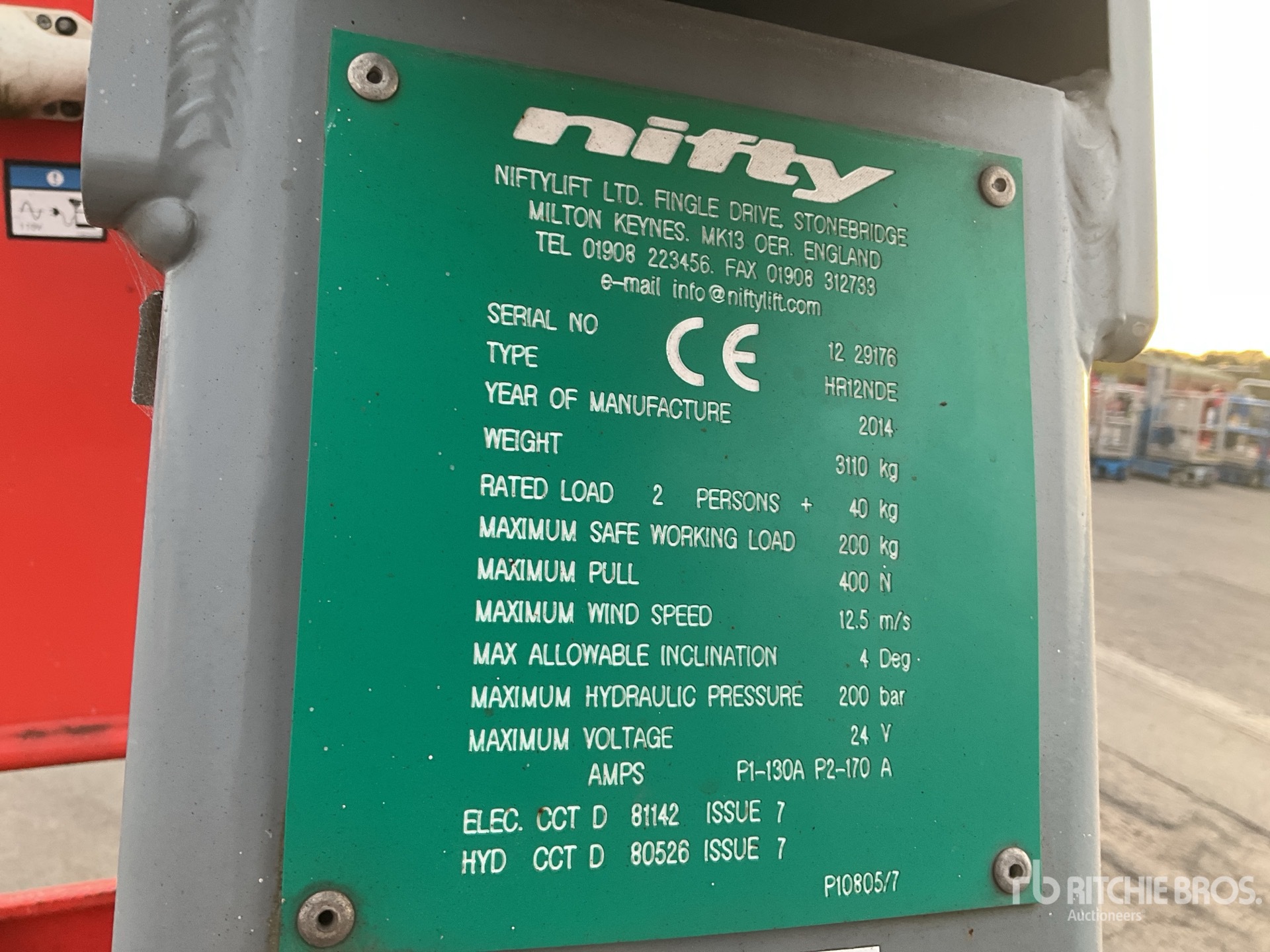 2014 Niftylift HR12NDE