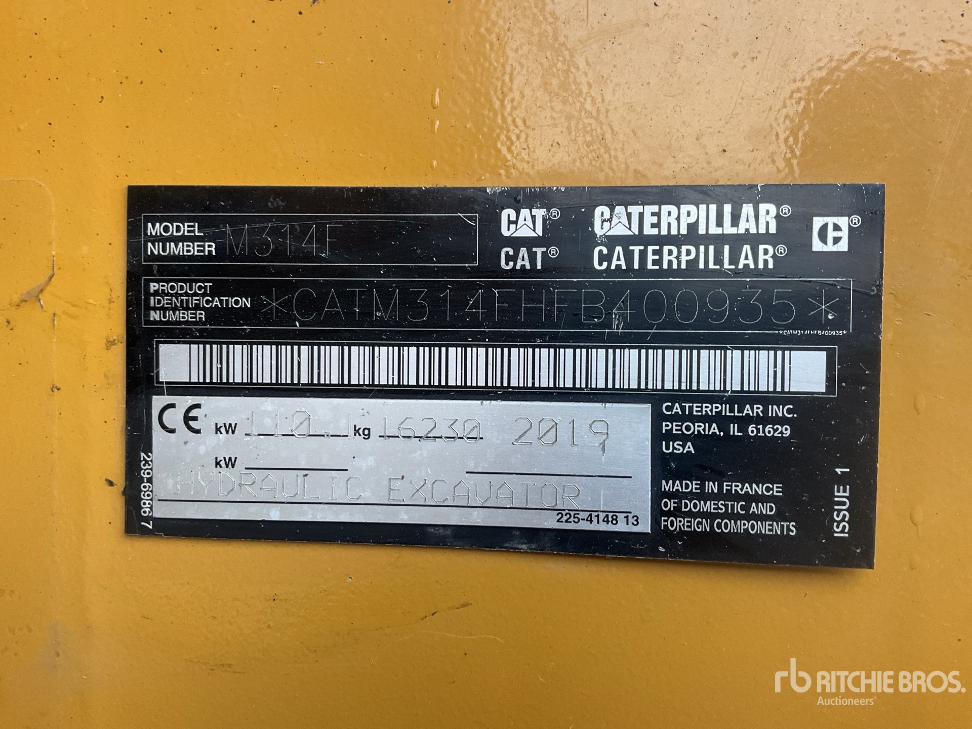2019 Caterpillar M314F