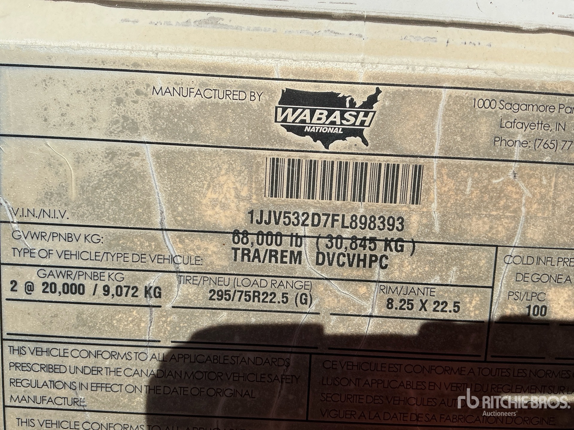 2015 Wabash T/A