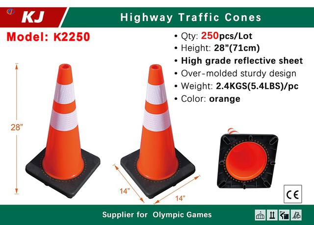 Quantity of (250) 2026 KJ K2250 28 in Traffic Cones (Unused)