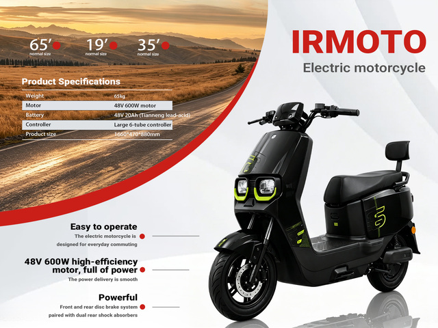 2026 IRMOTO-BLACK Electric Moped (Unused)
