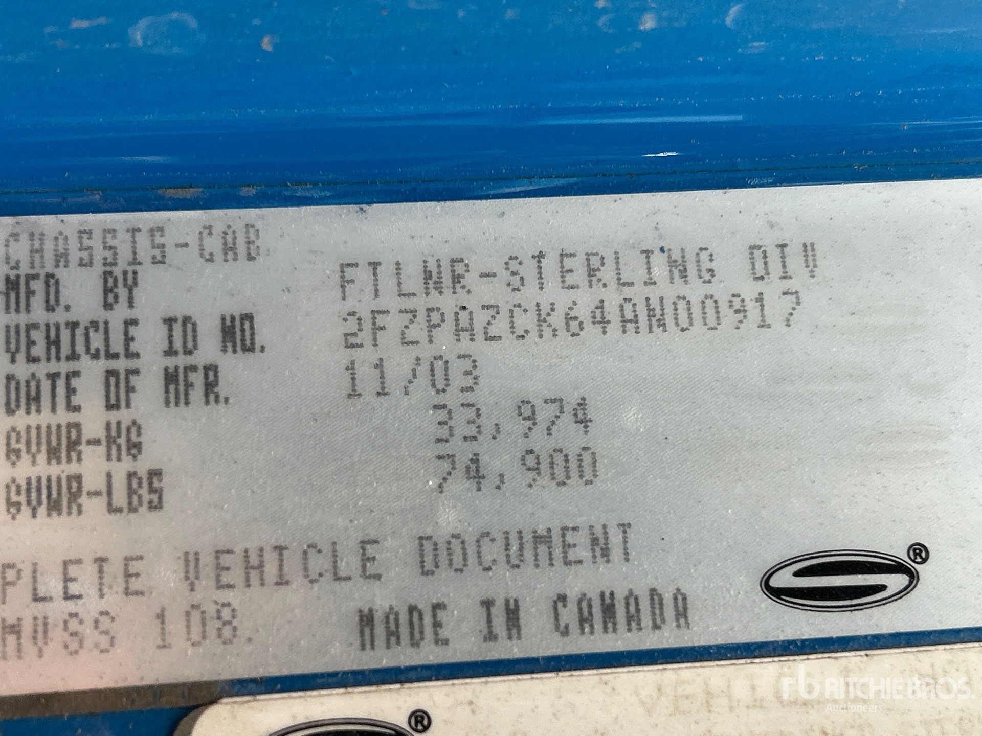 2004 Sterling L9500