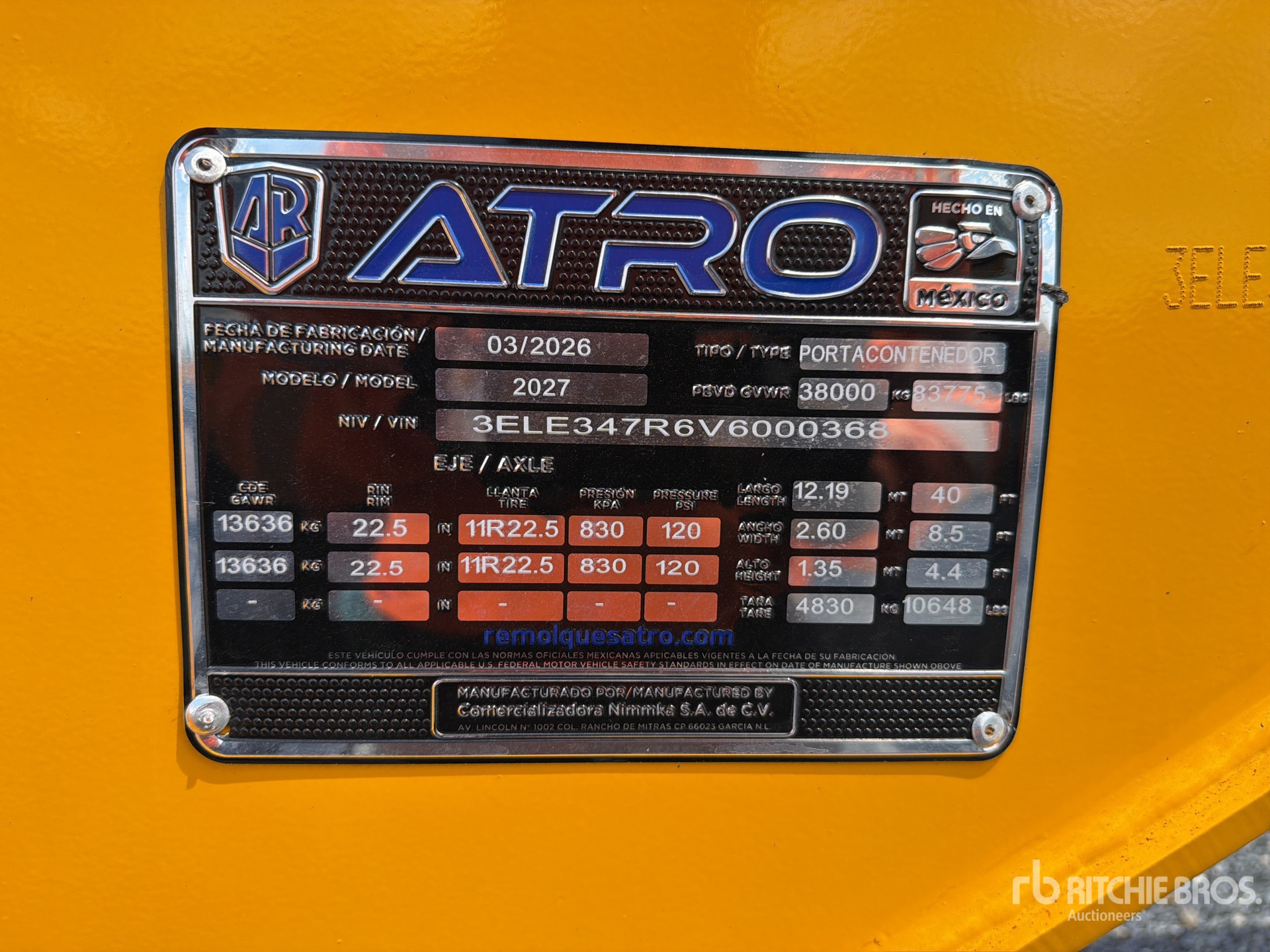2027 Atro 40 FT T/A SEMIRREMOLQUE PORTACO ...
