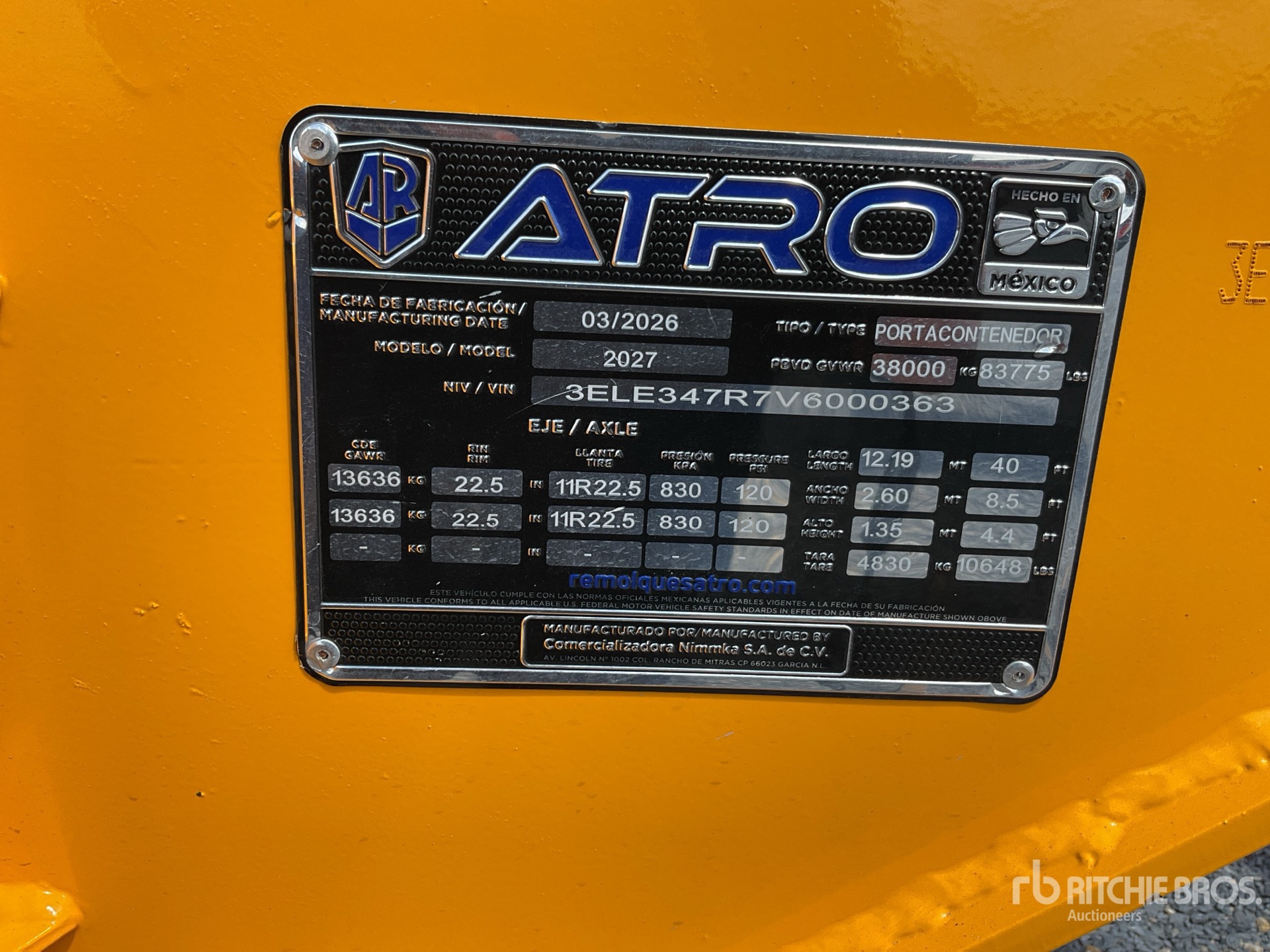 2027 Atro 40 FT T/A SEMIRREMOLQUE PORTACO ...