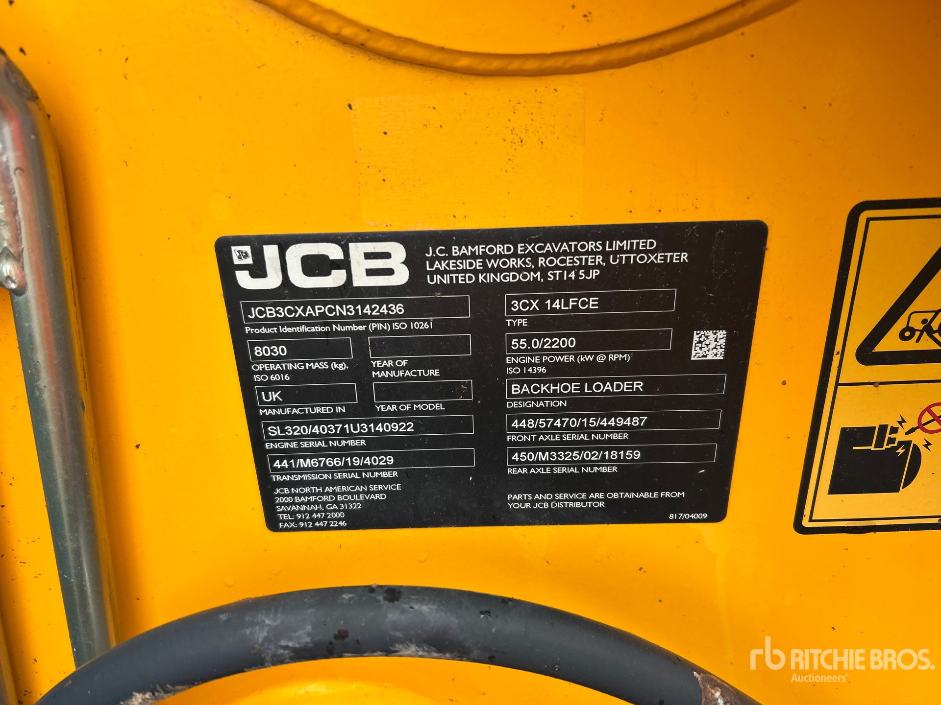 2022 JCB 3CX14FCE