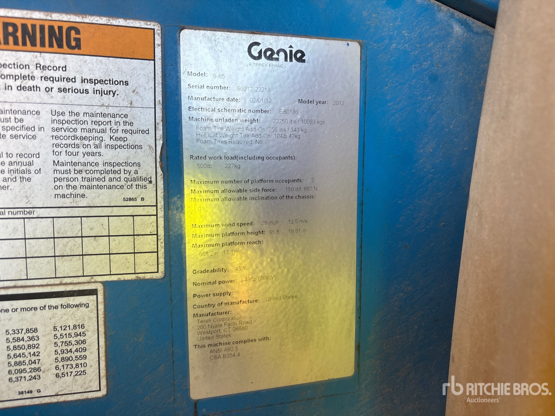2012 Genie S-65