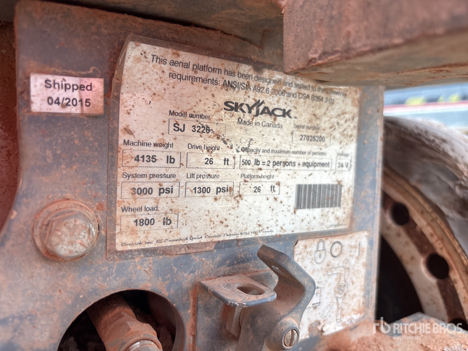 2015 Skyjack SJ 3226