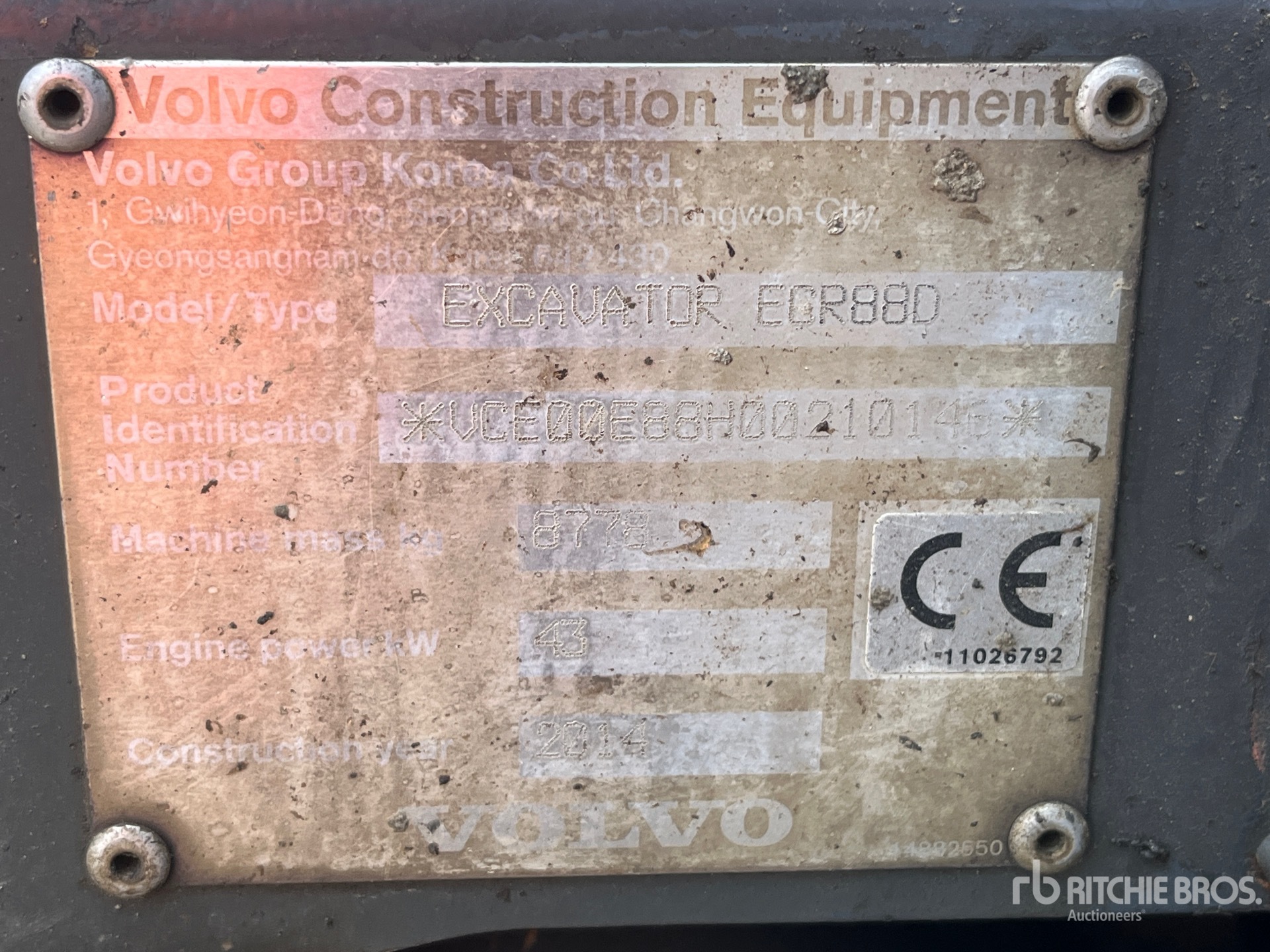 2014 Volvo ECR88D