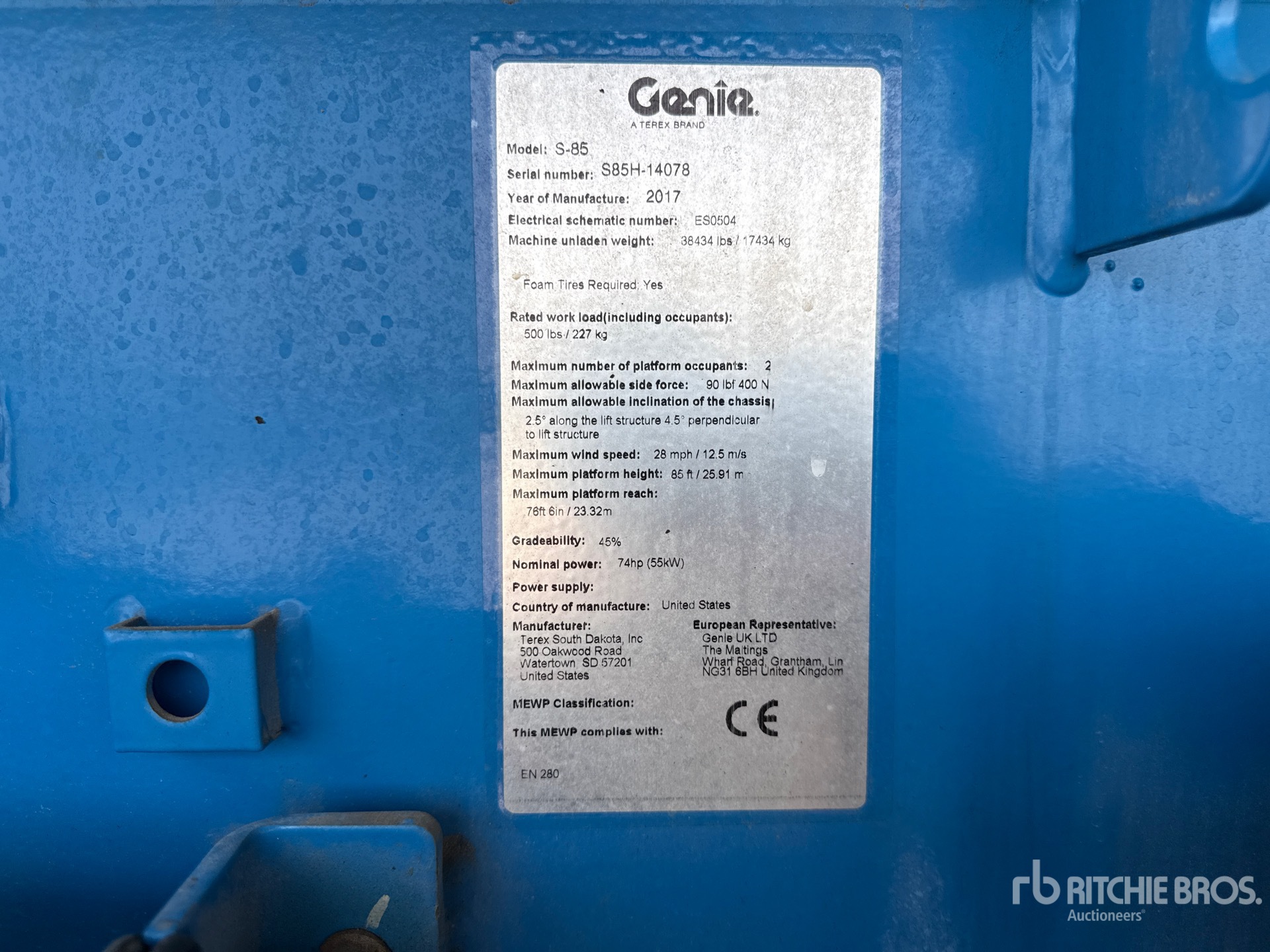 2017 Genie S85