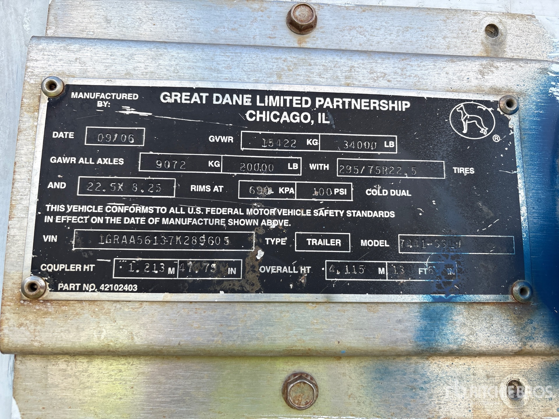 2007 Great Dane 28 ft x 102 in S/A