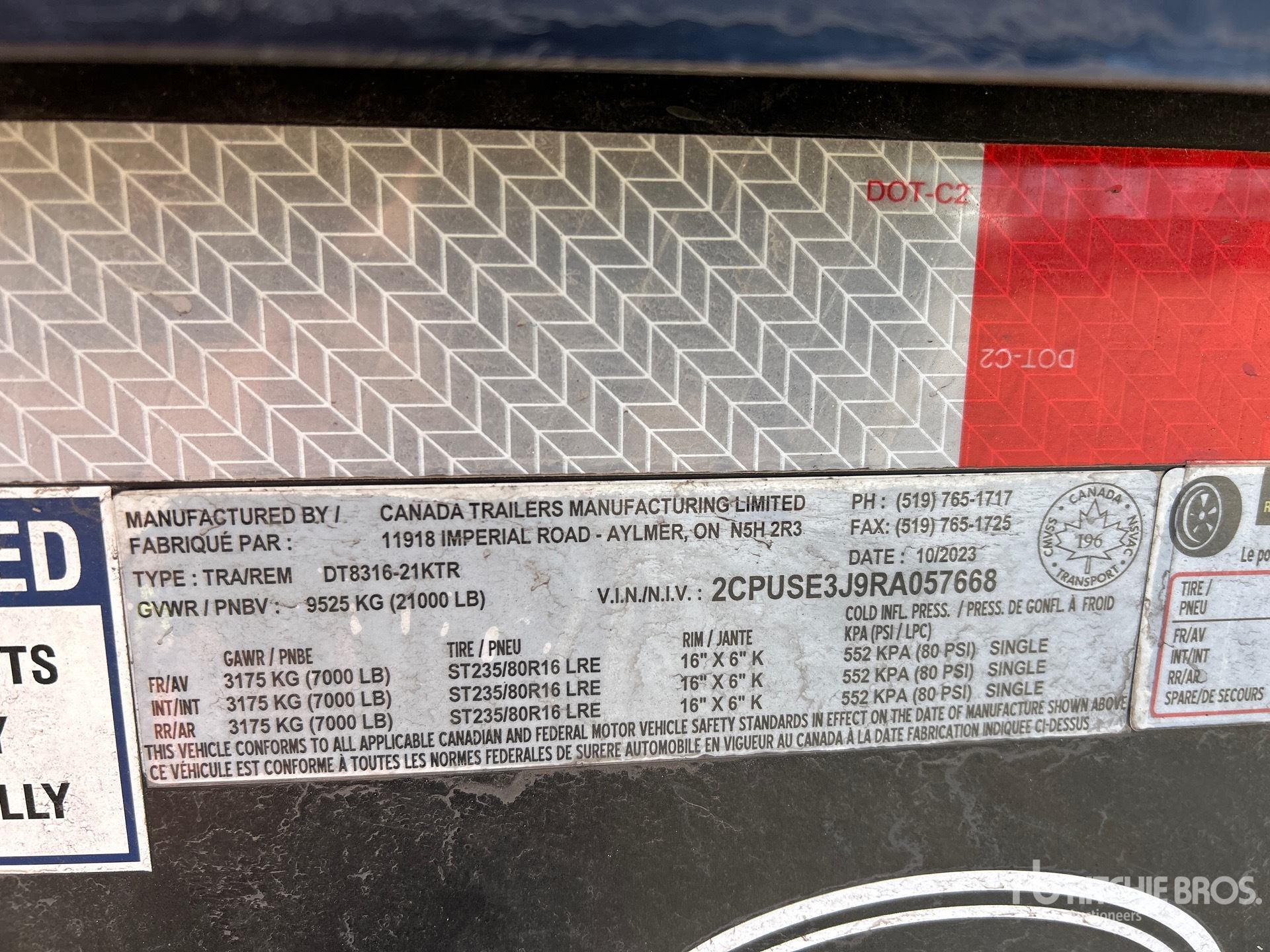 2024 Canada Trailer DT8316-21KTR