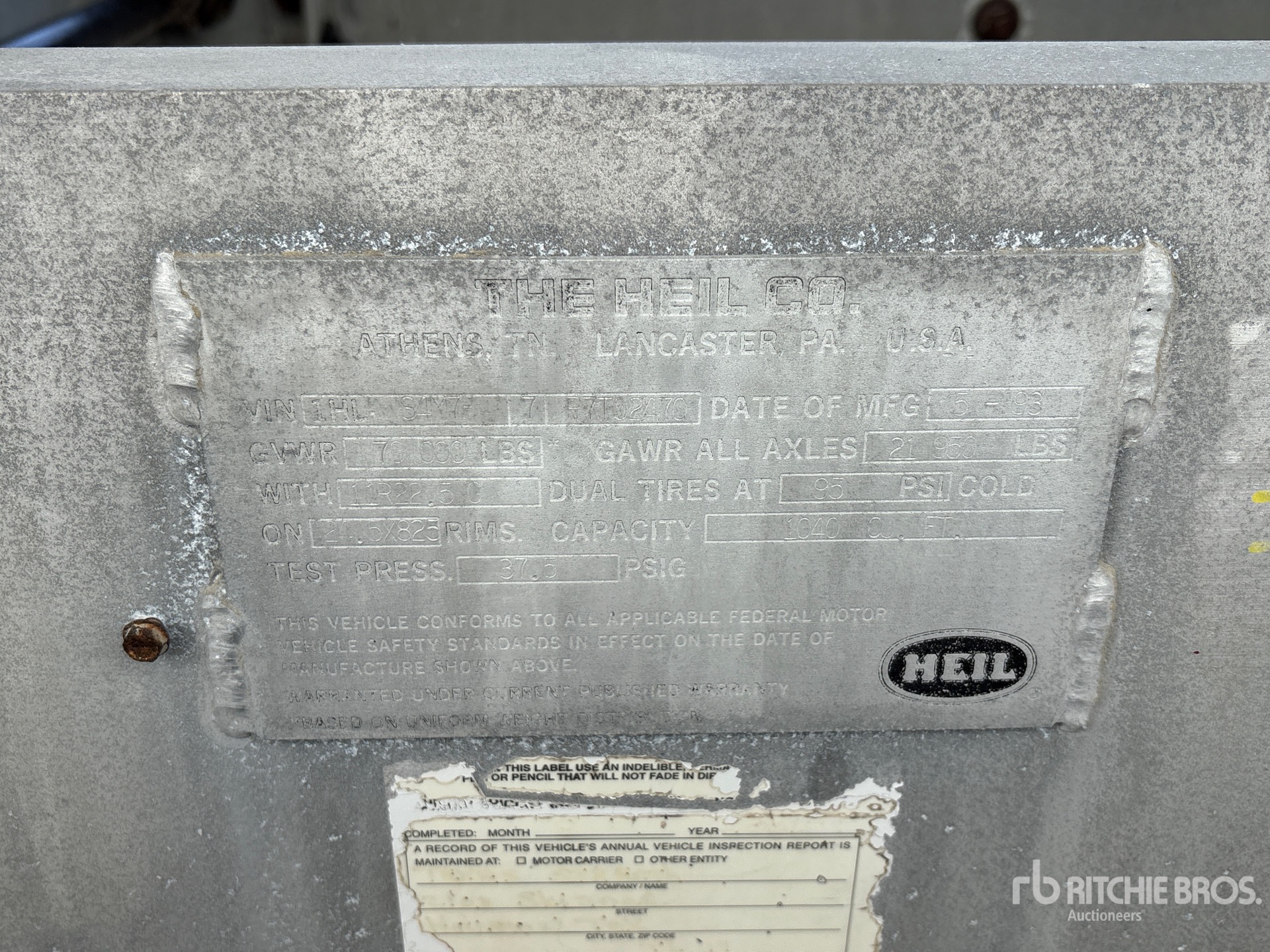 1993 Heil 1010 CFT T/A