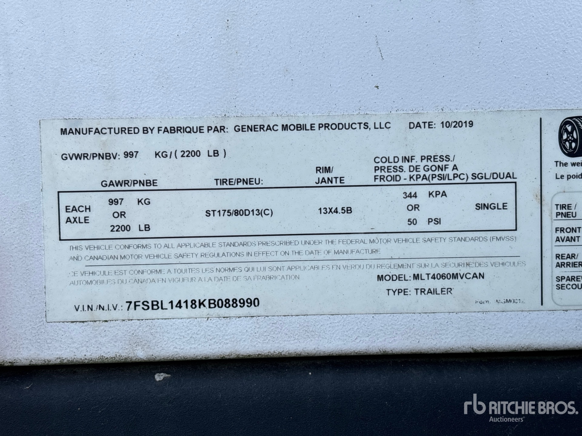 2019 Generac MLT4060MVCAN
