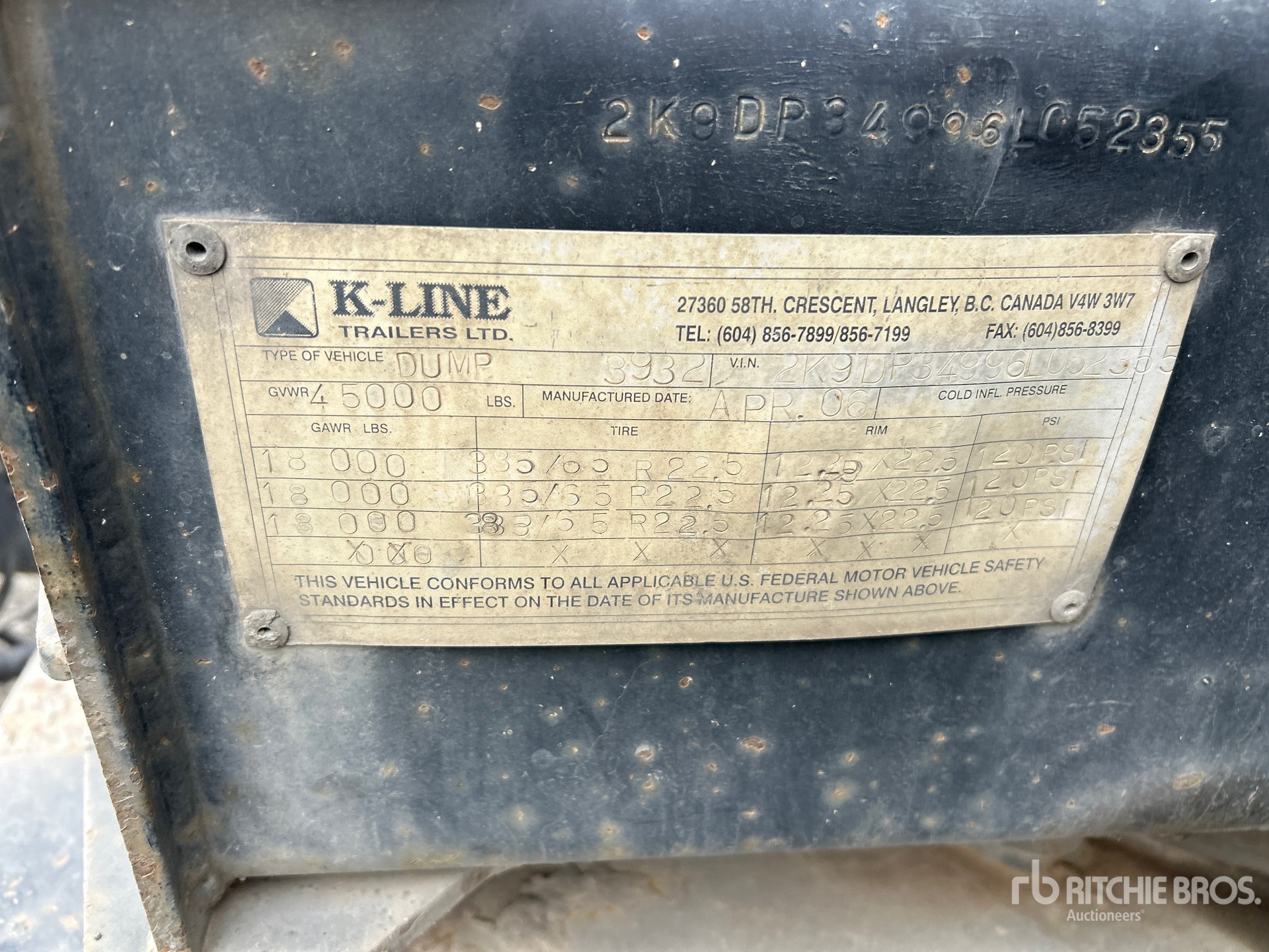 2006 K-Line 15 ft 6 in Tri/A Turntable