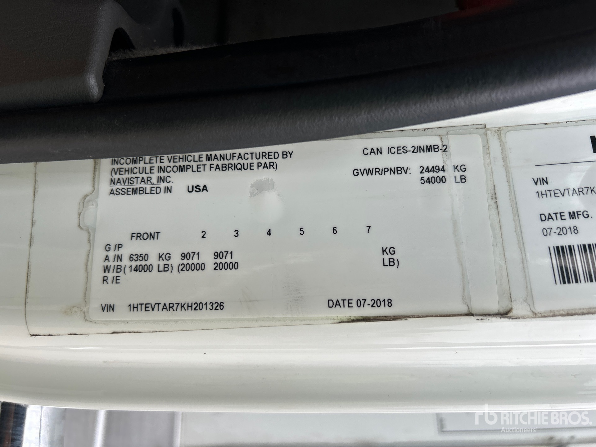 2019 International MV607