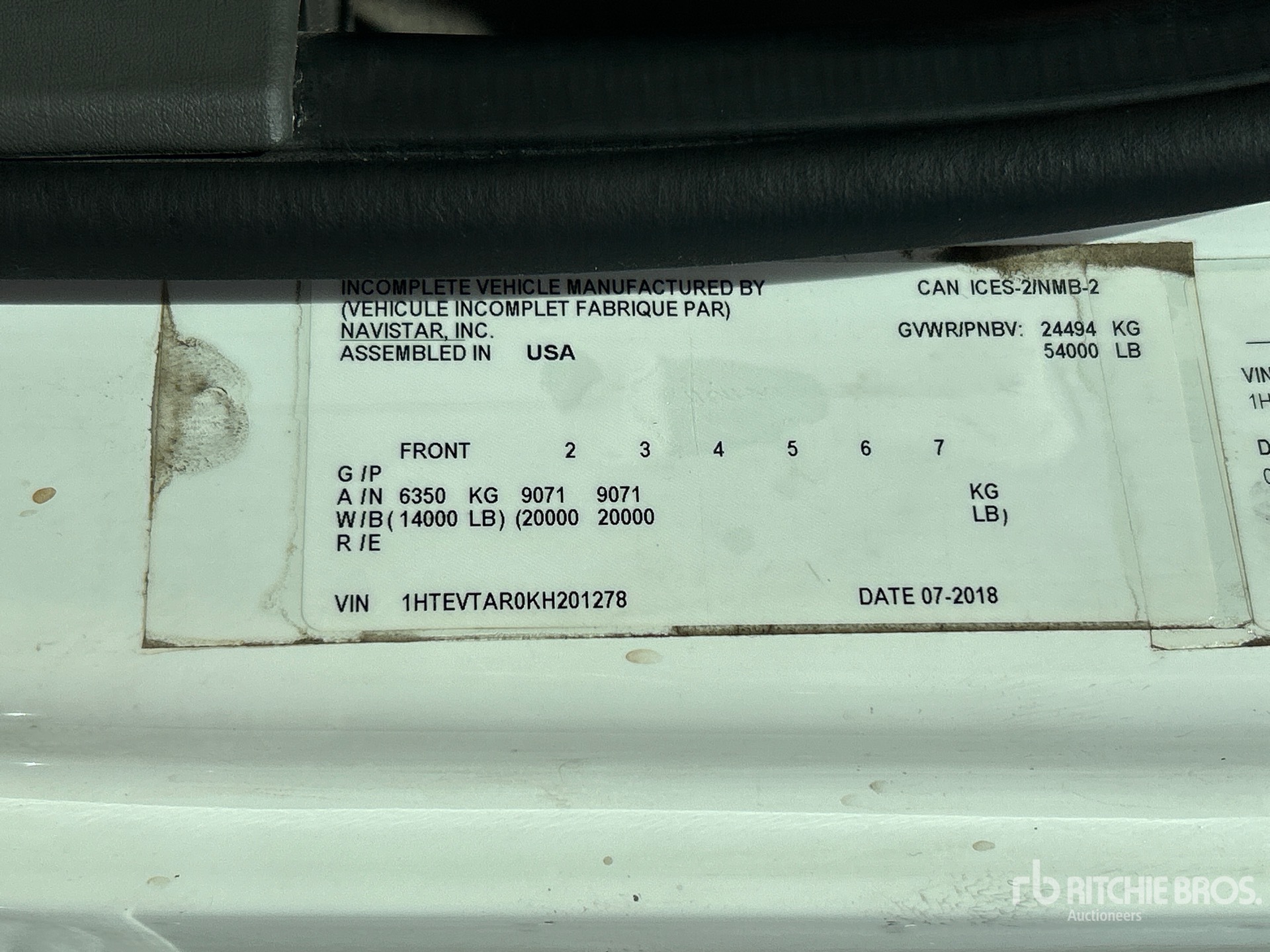 2019 International MV607