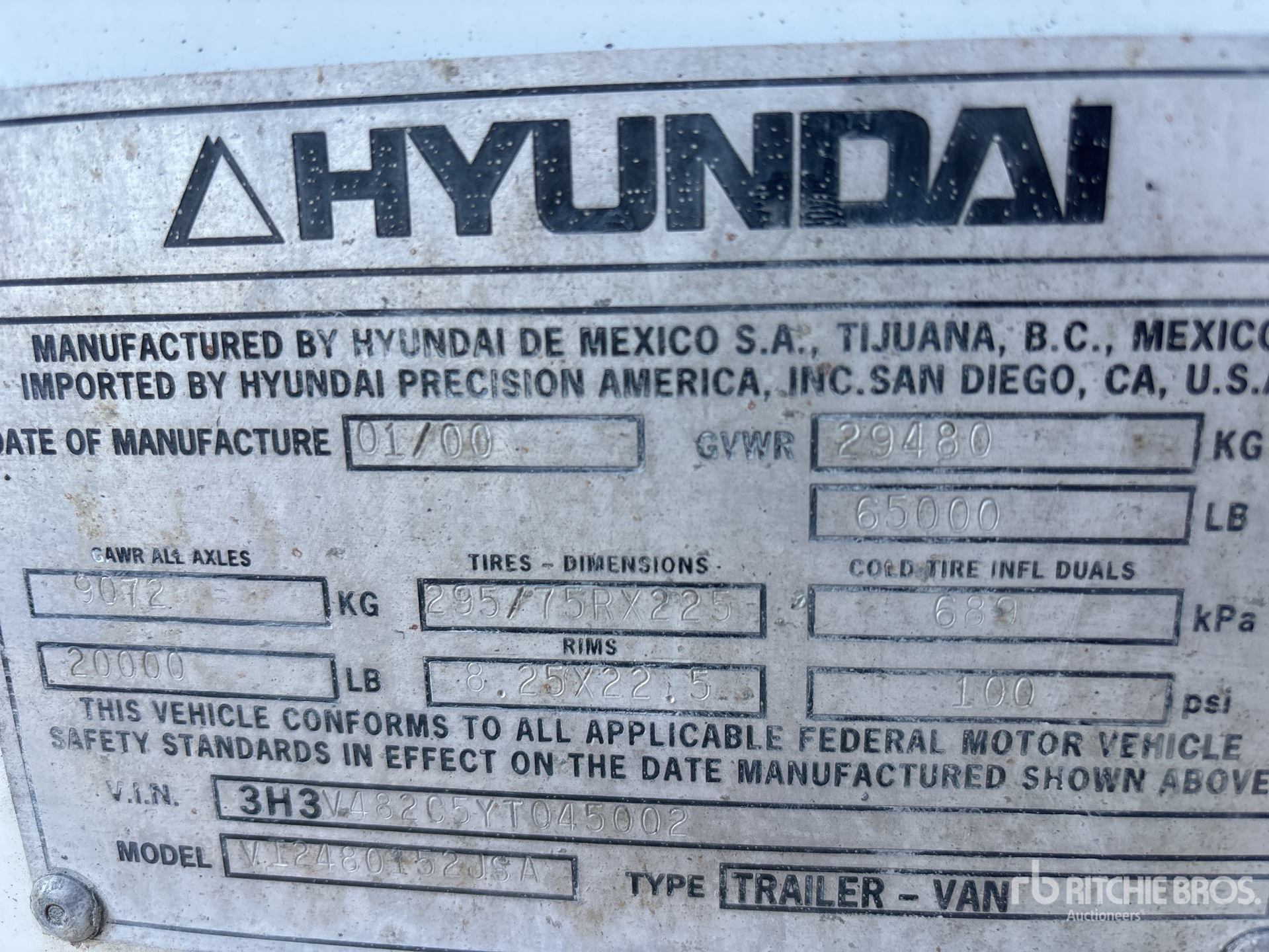 2000 Hyundai V12480152JSA