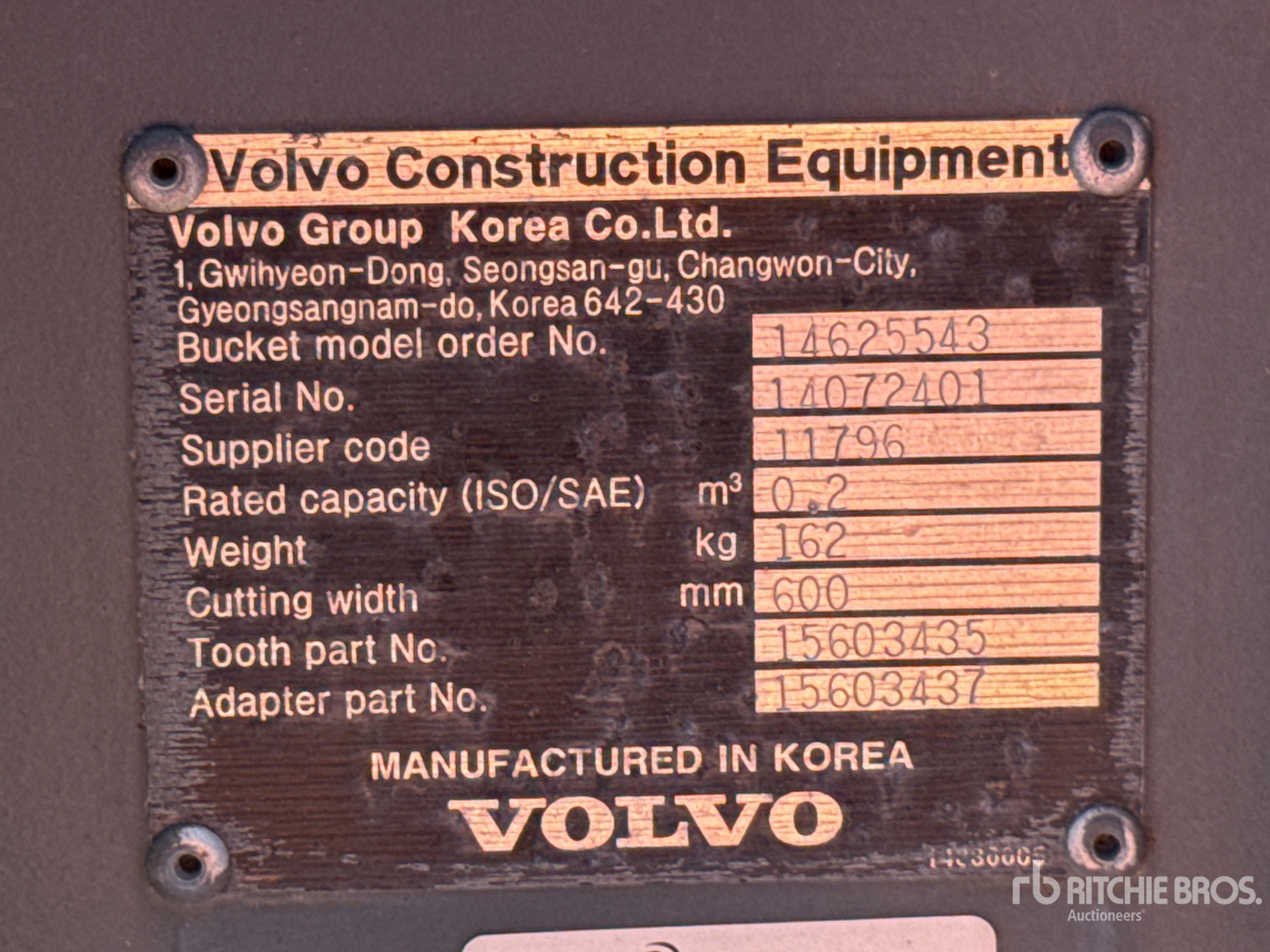 Volvo 24 in 0.2 m3 Digging