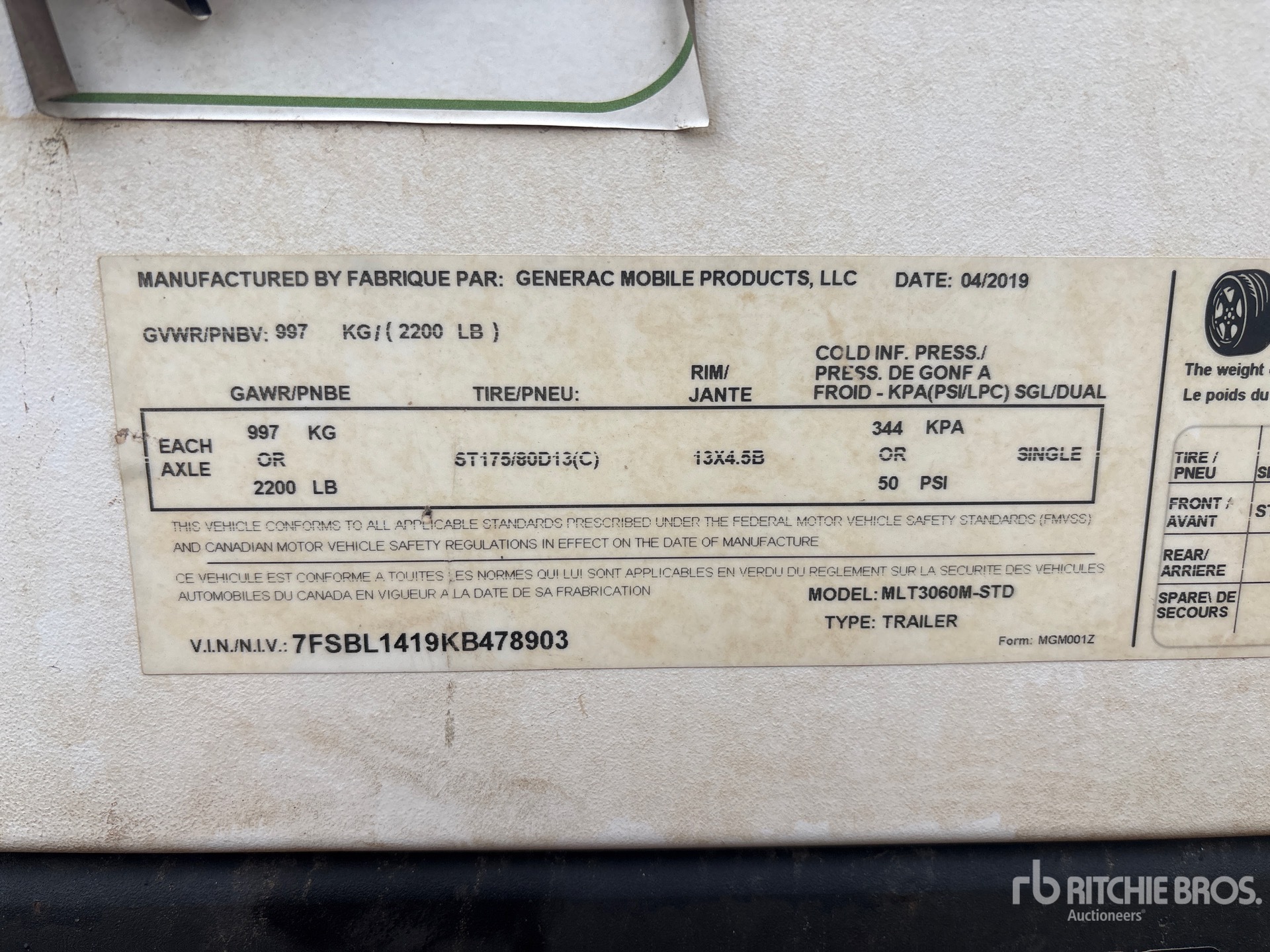 2019 Generac MLT3060M-STD