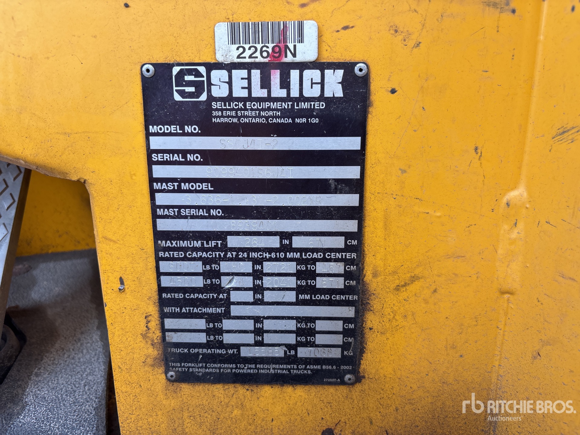 2014 Sellick S60J4T-2
