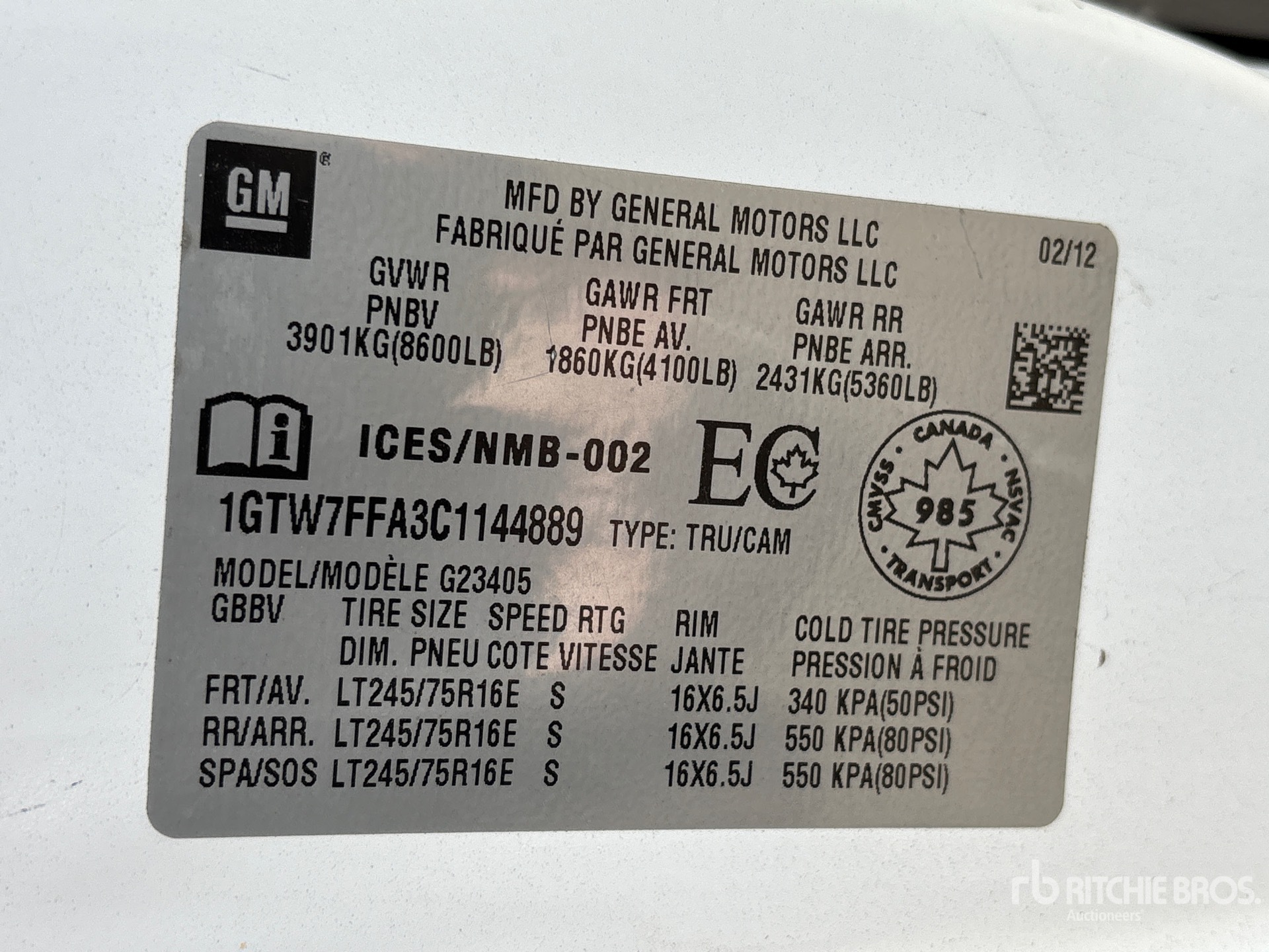 2012 GMC SAVANA 2500