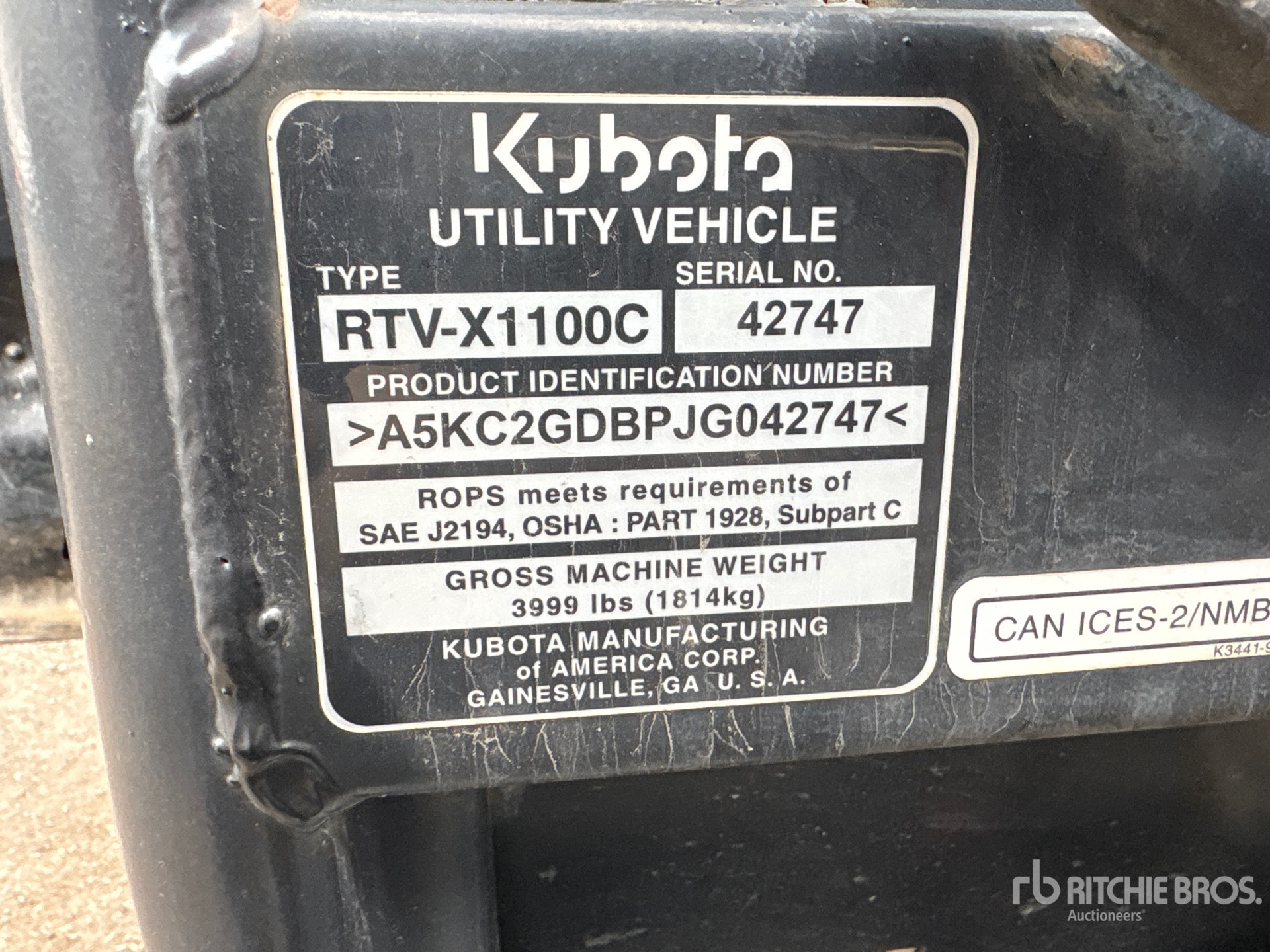2018 Kubota RTV-X1100C