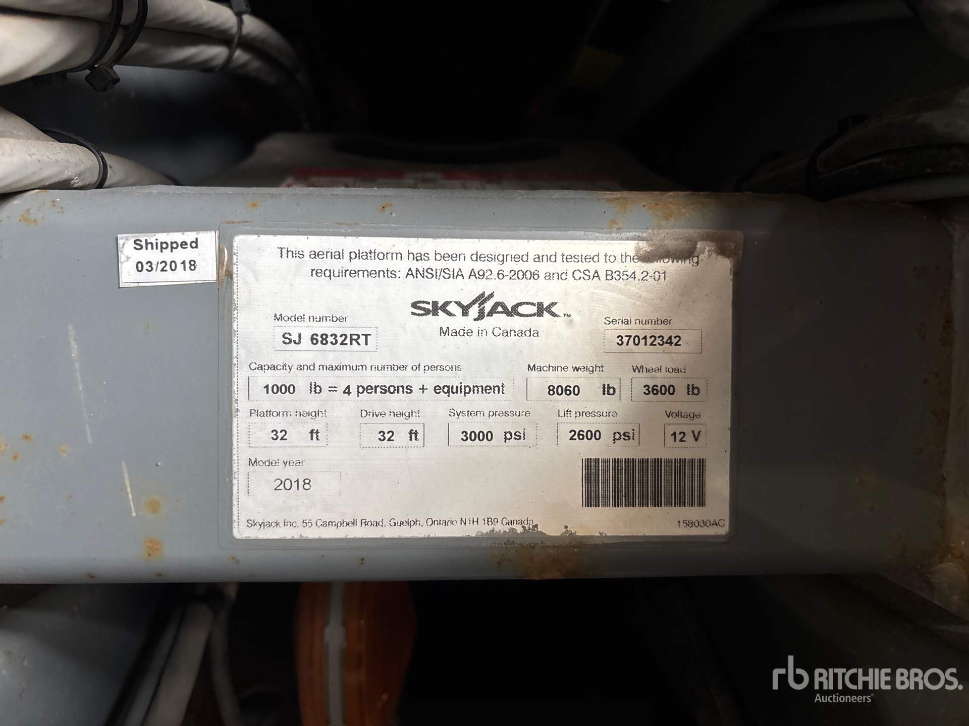 2018 Skyjack SJ6832 RT