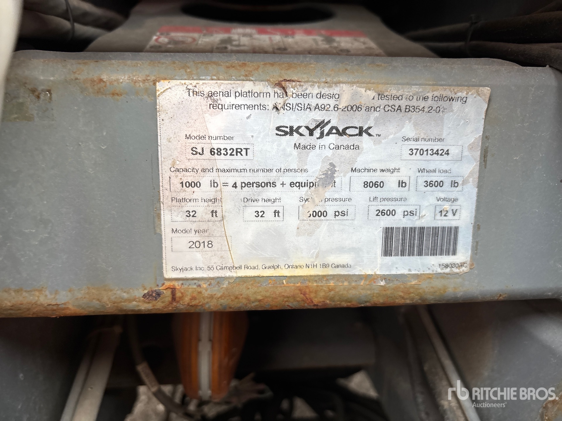 2018 Skyjack SJ6832 RT