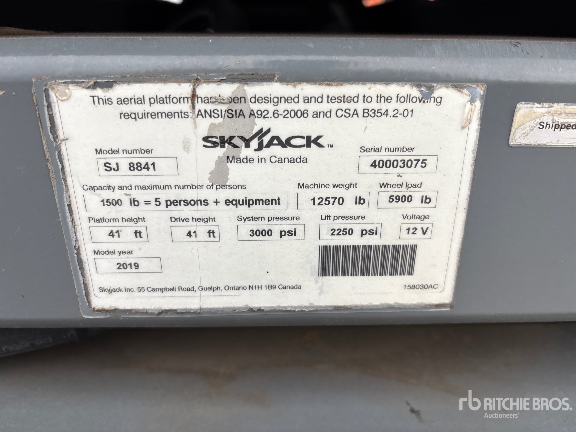 2019 Skyjack SJ8841 RT