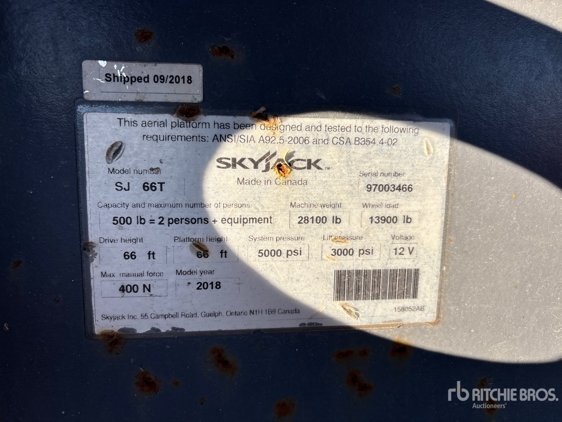 2019 Skyjack SJ66T