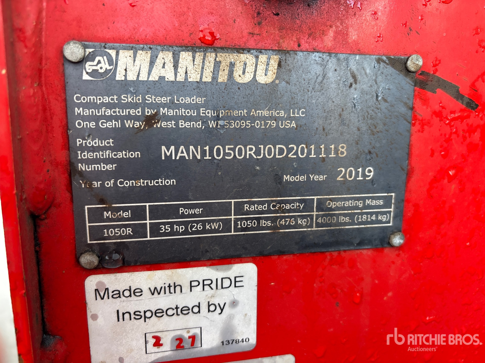2019 Manitou 1050R