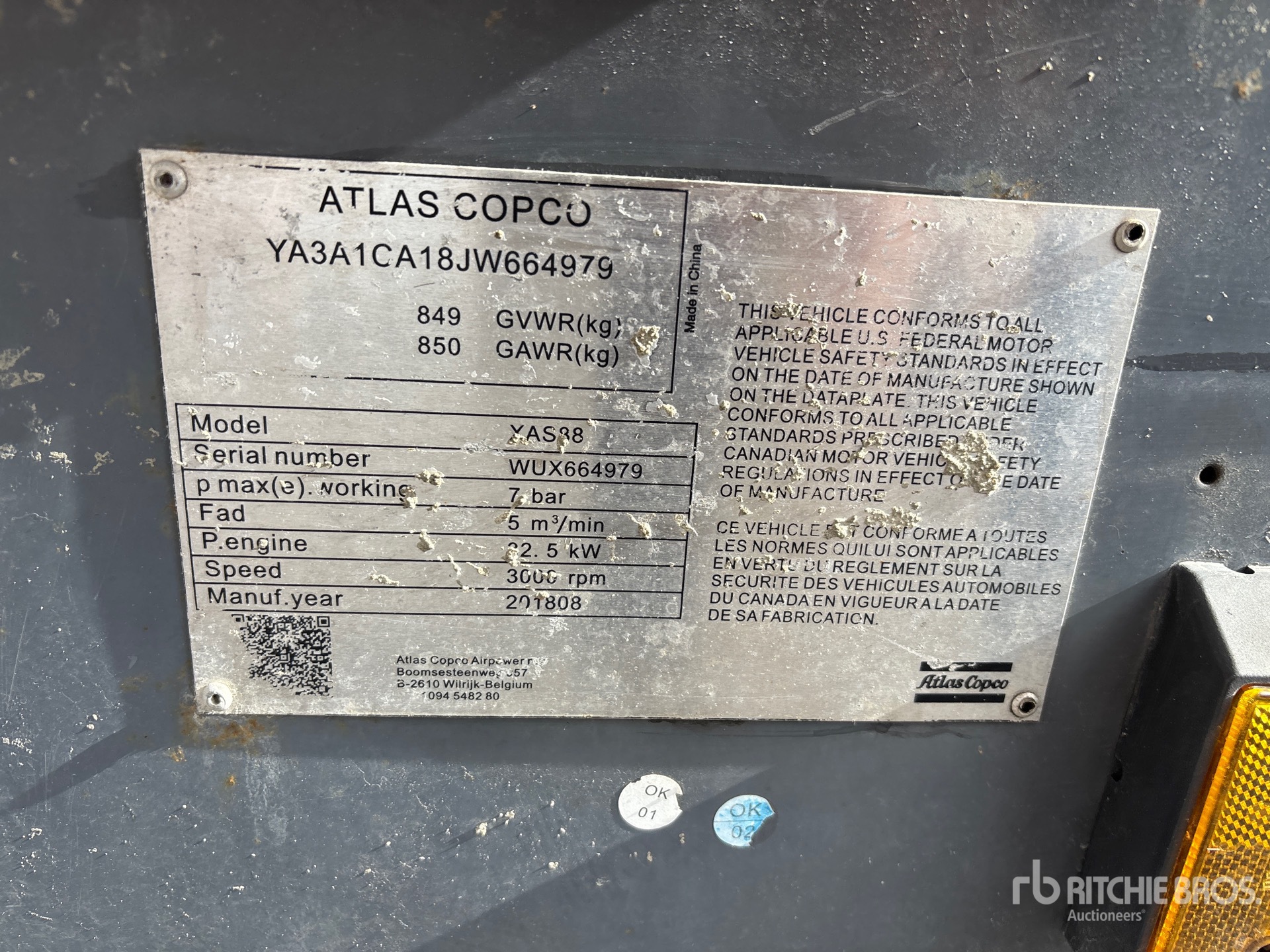 2019 Atlas Copco XAS 88
