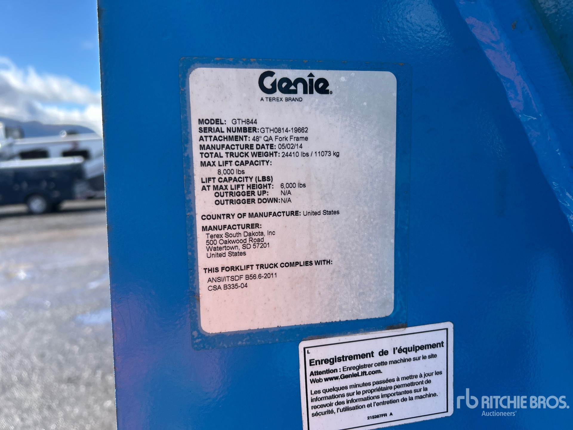 2014 Terex GTH844