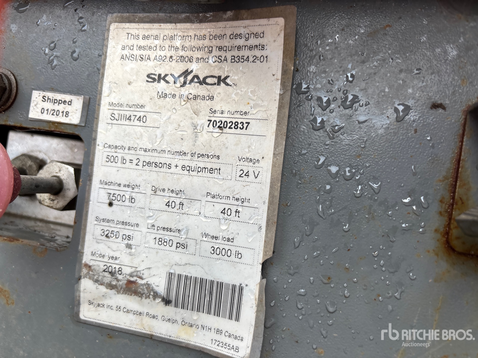 2018 Skyjack SJIII4740