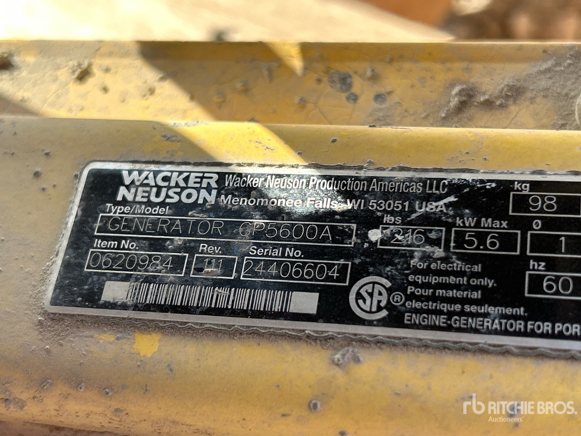 2017 Wacker Neuson GP5600A