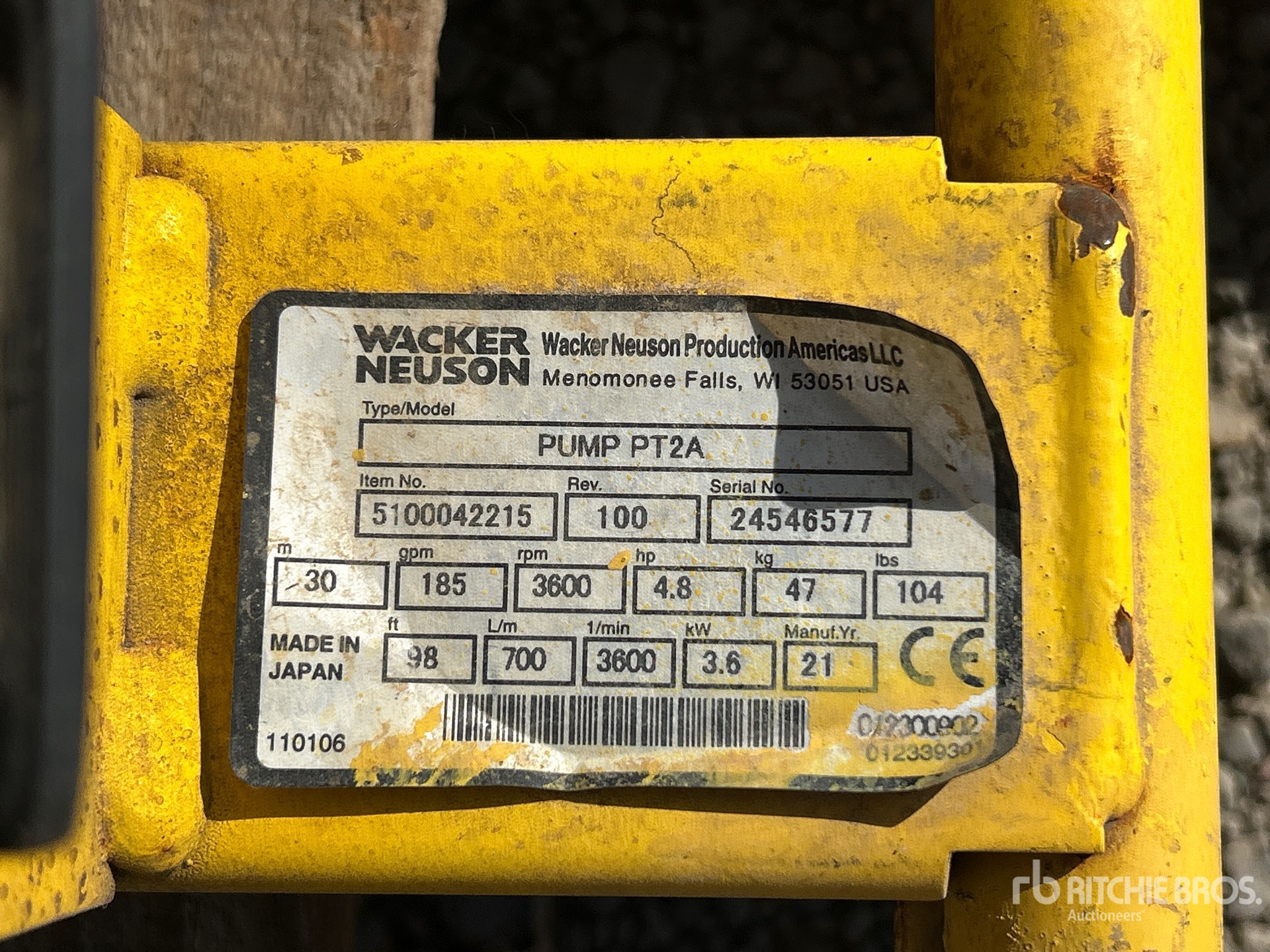 2021 Wacker Neuson PT2A