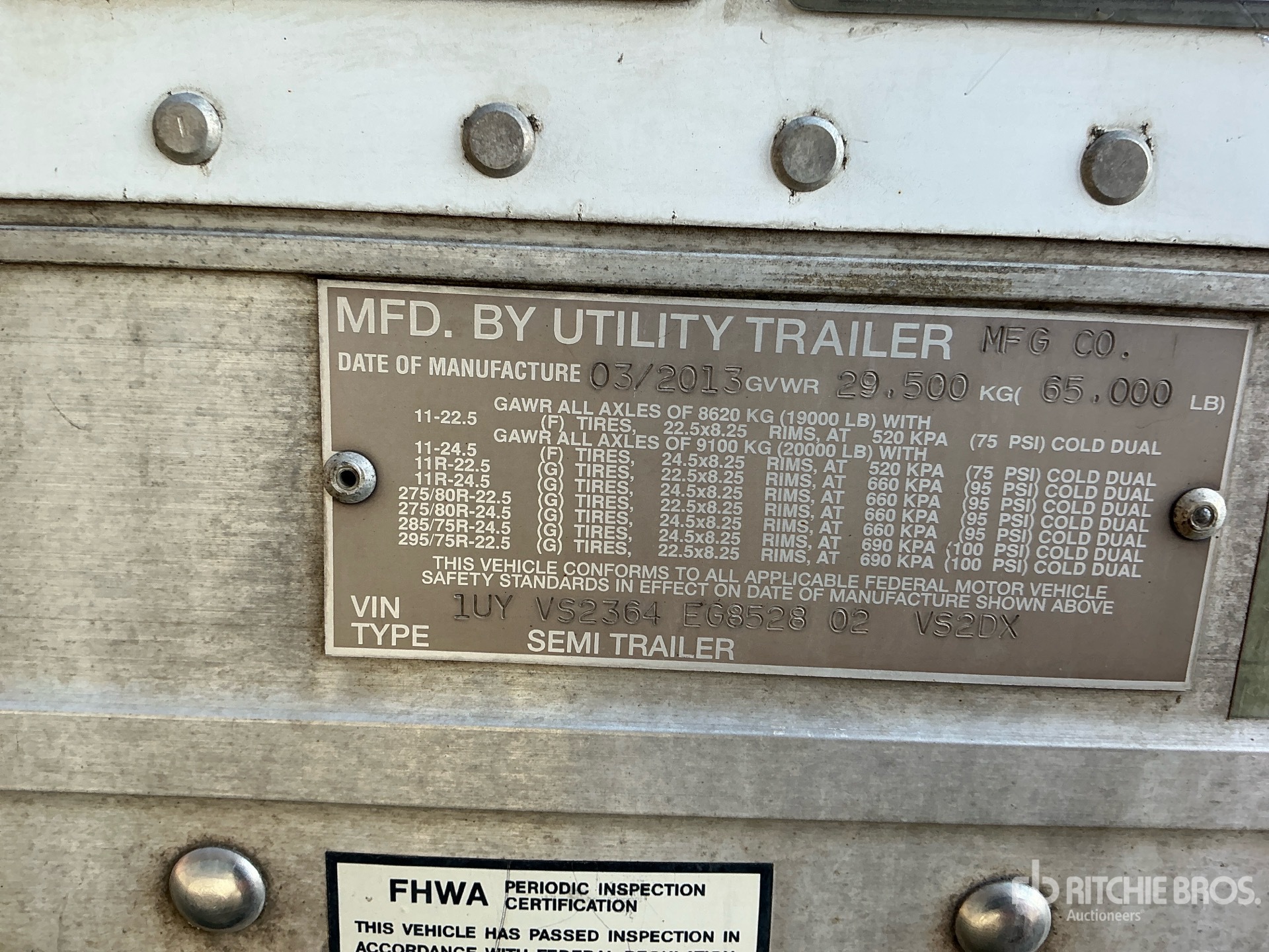 2014 Utility 36 ft x 102 in T/A