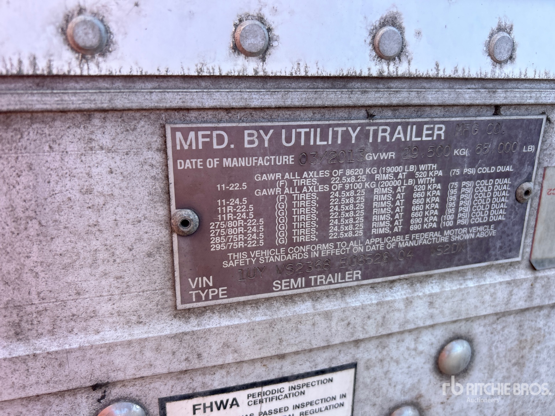 2014 Utility 36 ft x 102 in T/A