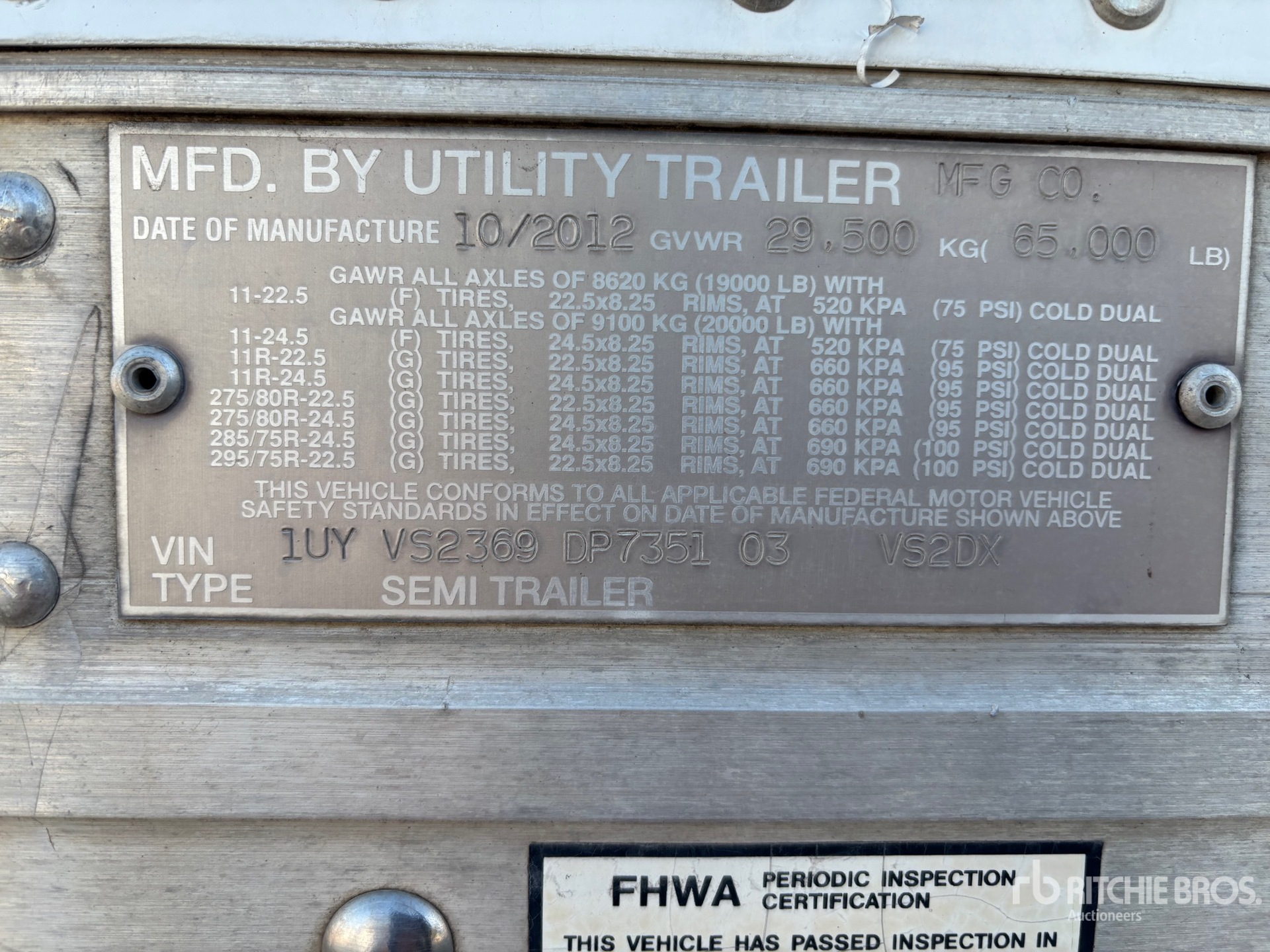 2013 Utility VS2DX