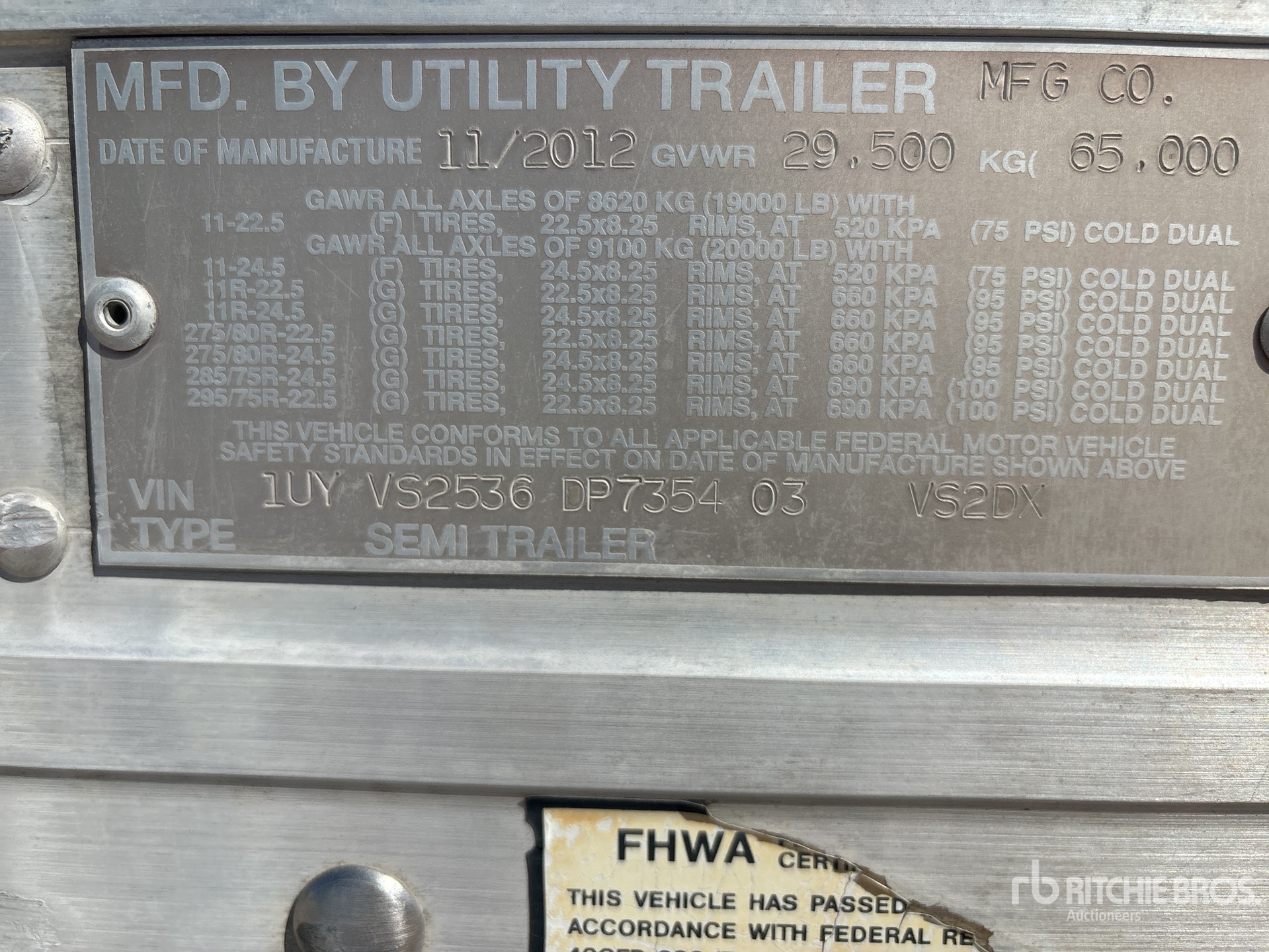 2013 Utility VS2DX