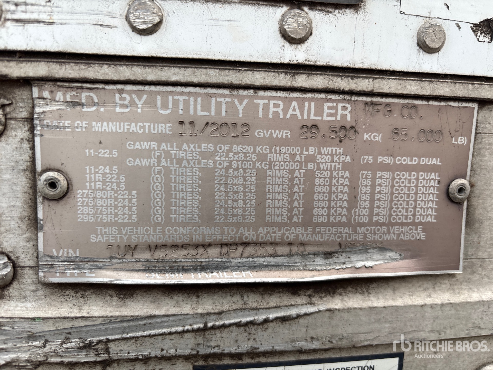 2013 Utility 53 ft x 102 in T/A