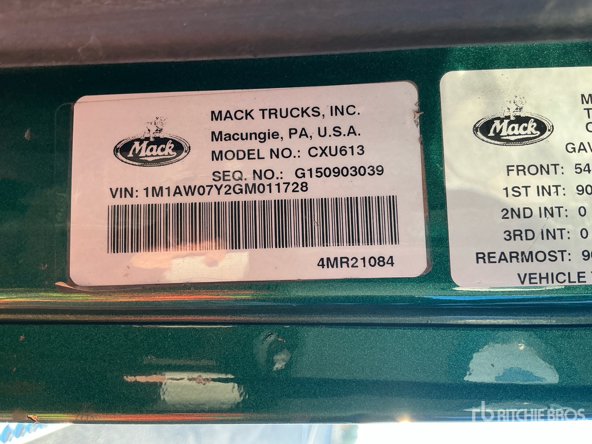 2016 Mack CXU613