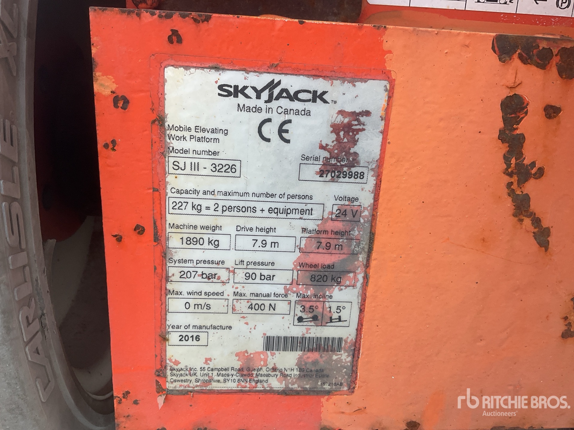 2016 Skyjack SJIII-3226