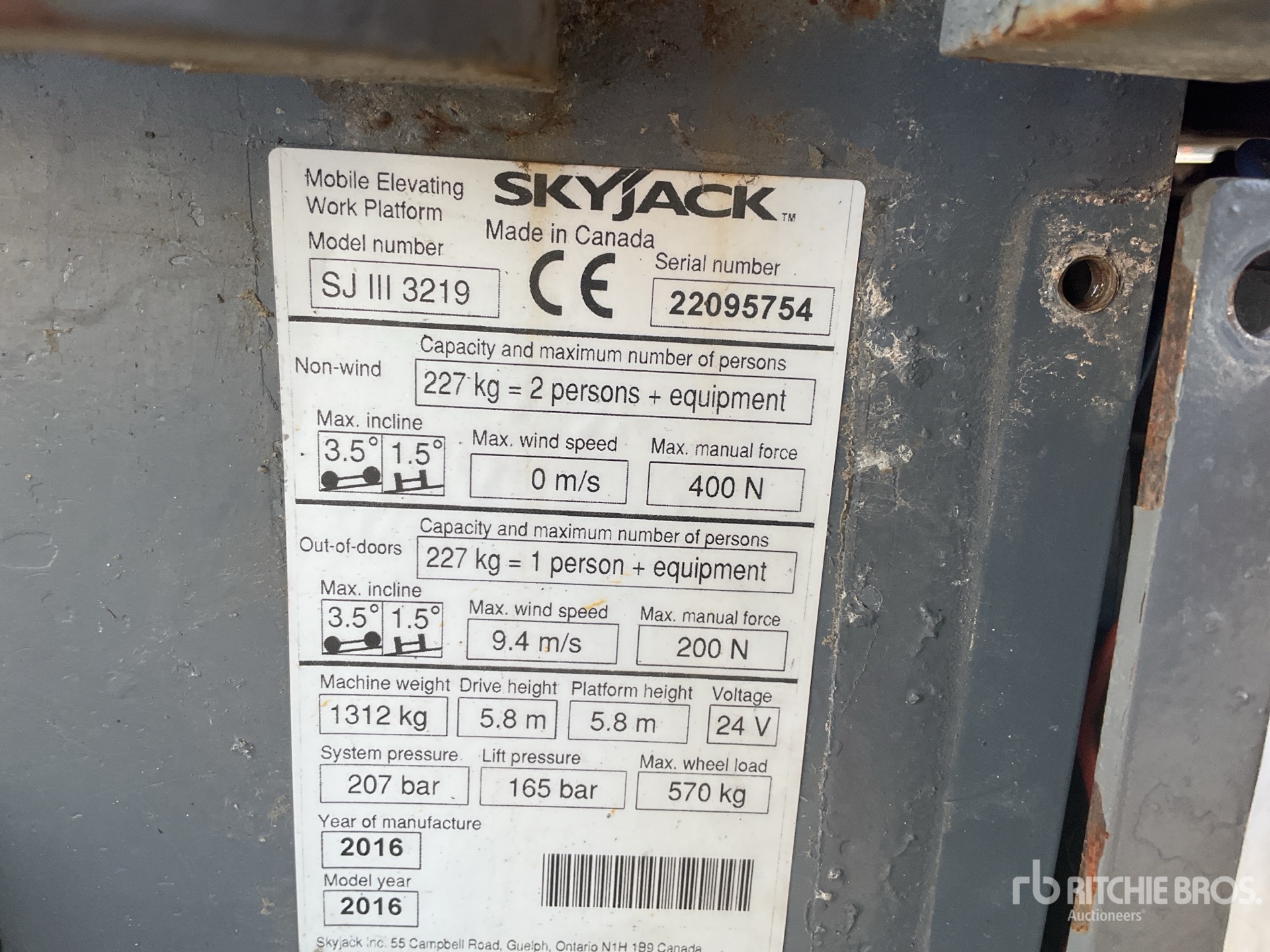 2016 Skyjack SJIII-3219