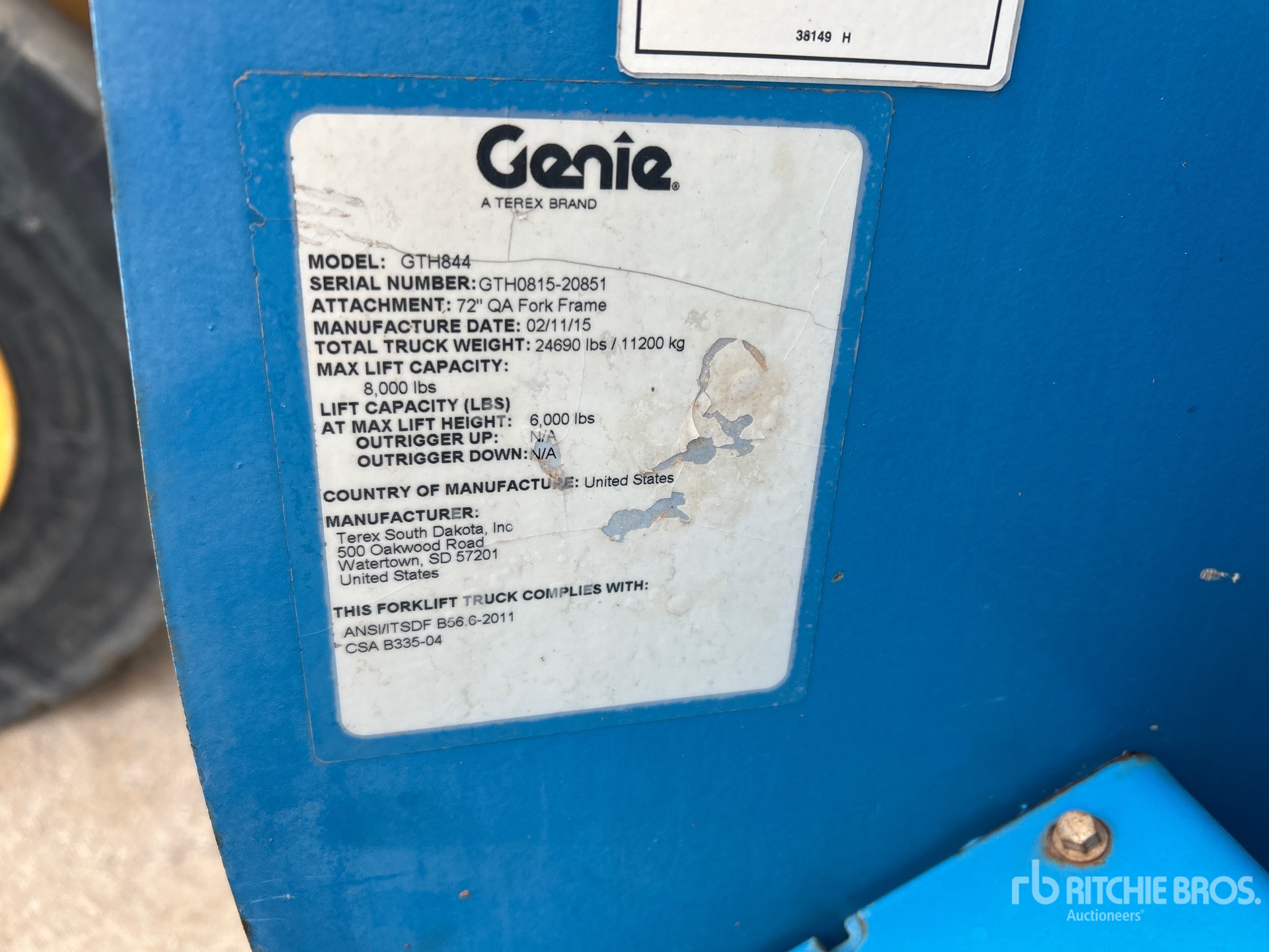 2015 Genie GTH-844