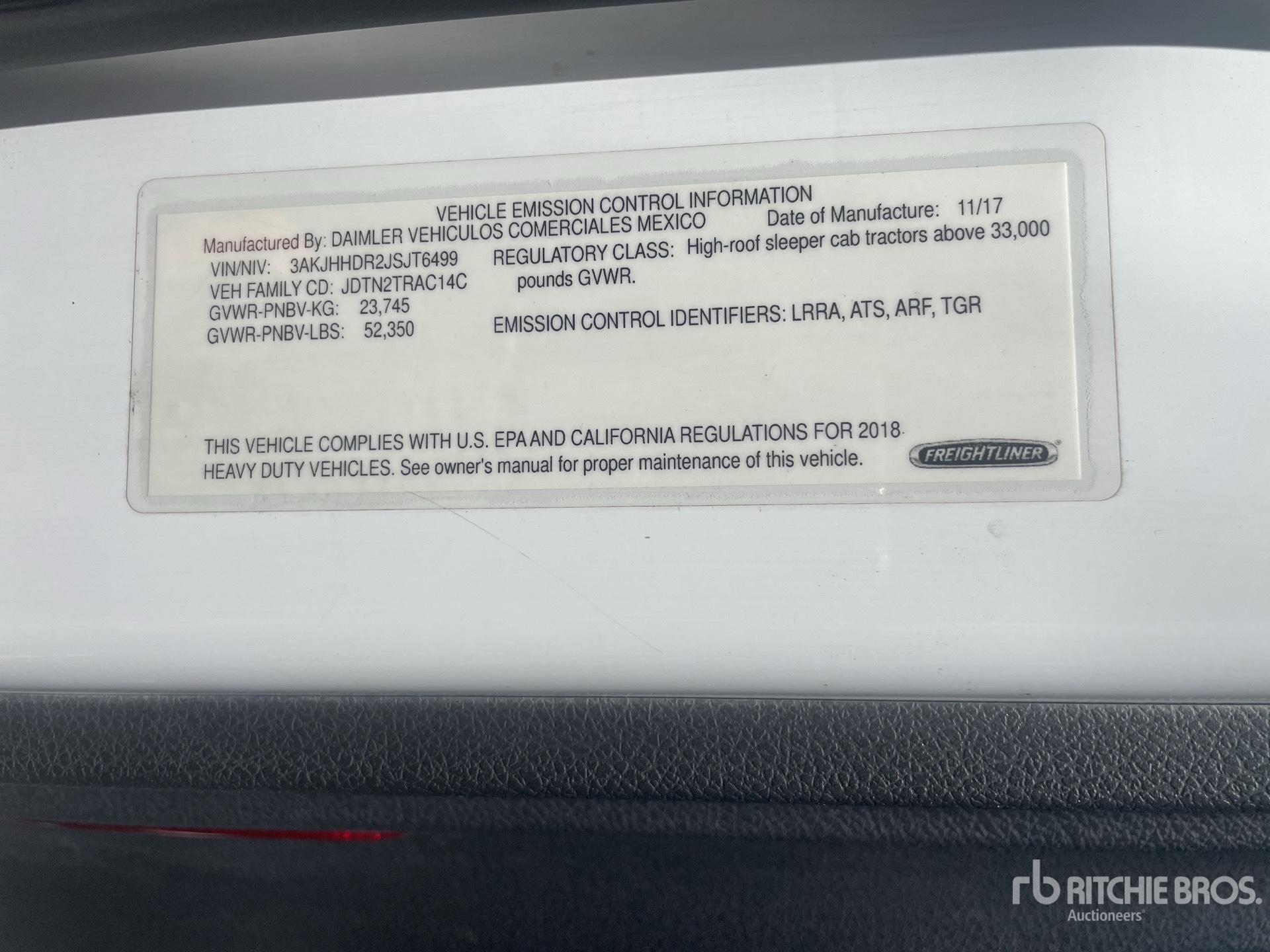 2018 Freightliner CASCADIA 126