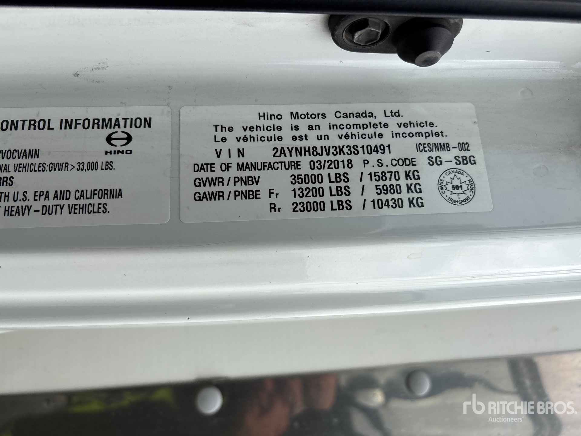 2019 Hino 358D