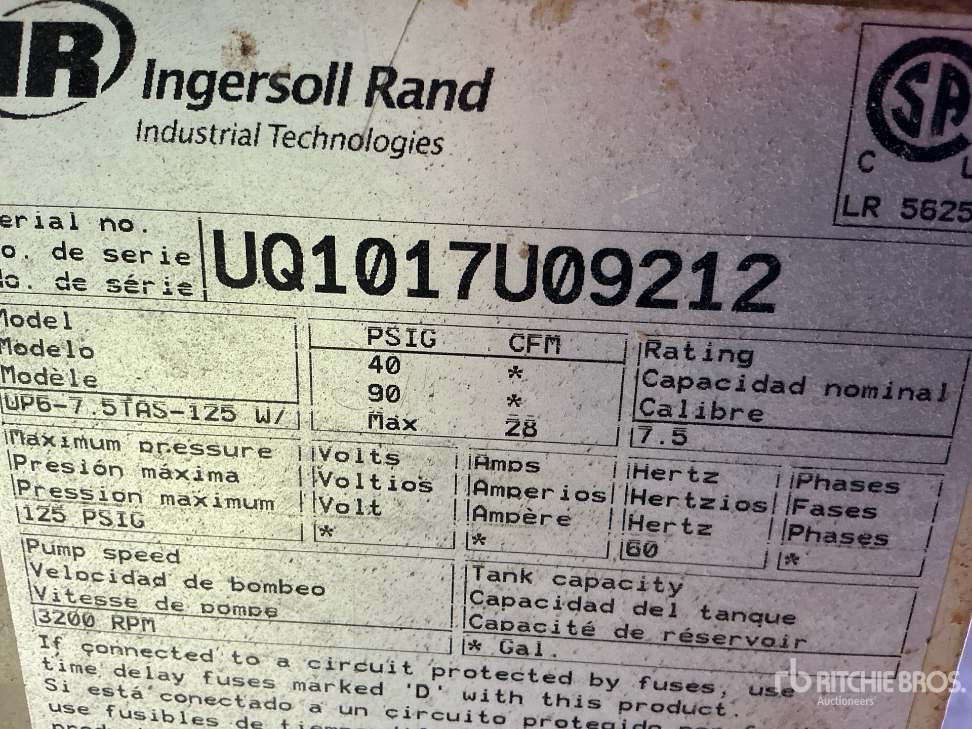 Ingersoll Rand UP6-7.5 TAS-125