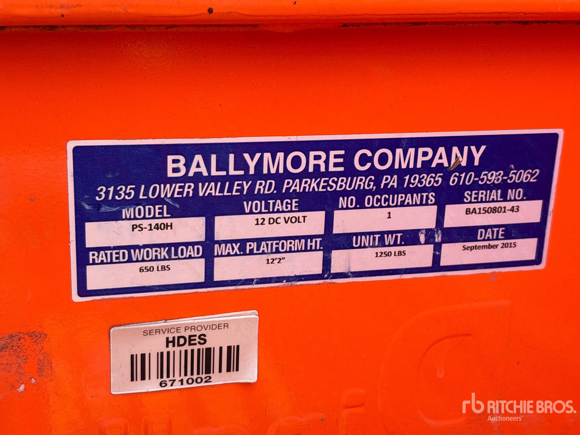 2015 Ballymore PS-140H