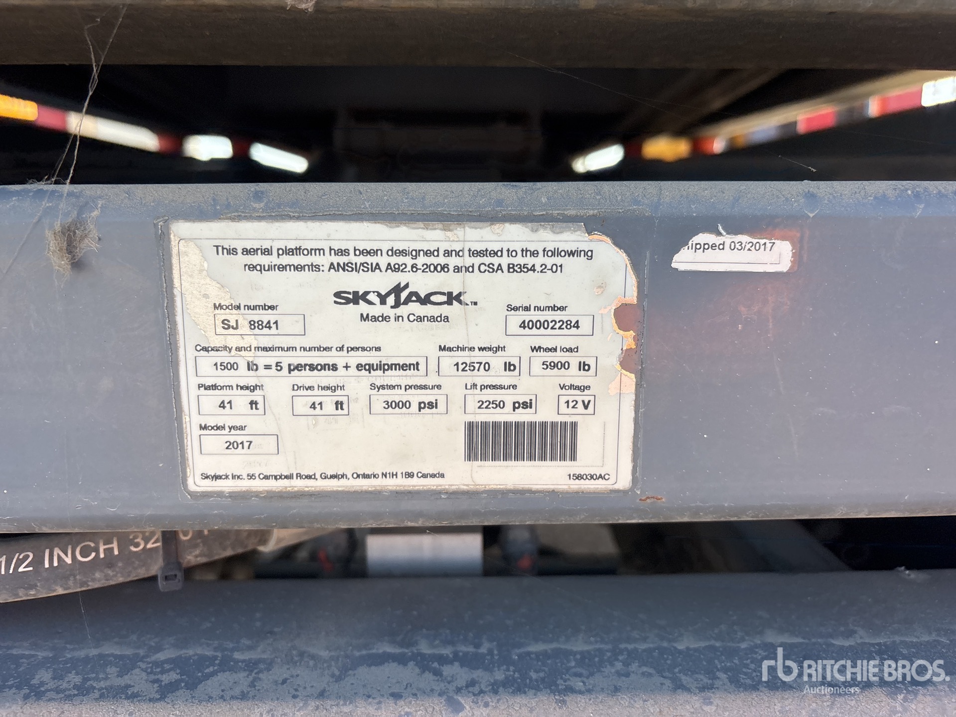 2017 Skyjack SJ8841RT